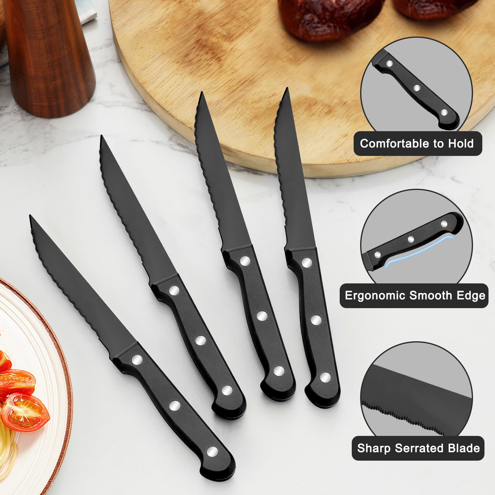 Umite Chef Set Posate 49 Pezzi – Acciaio Inox Nero Con Organizer Cassetto - 6