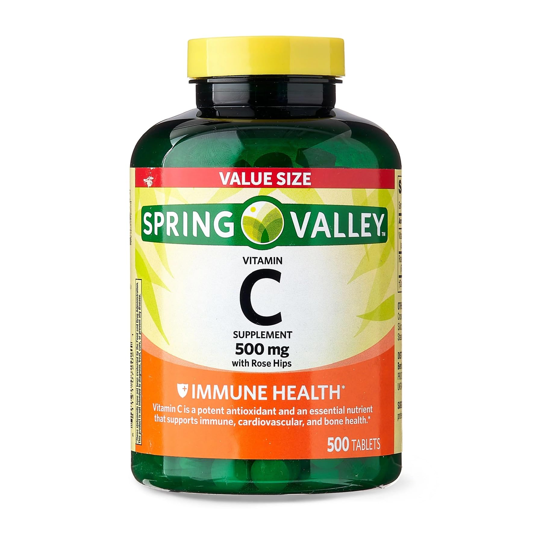 Spring ValleyVitamin C Tablets with Rose Hips, 500 mg, 500 Count Value Size