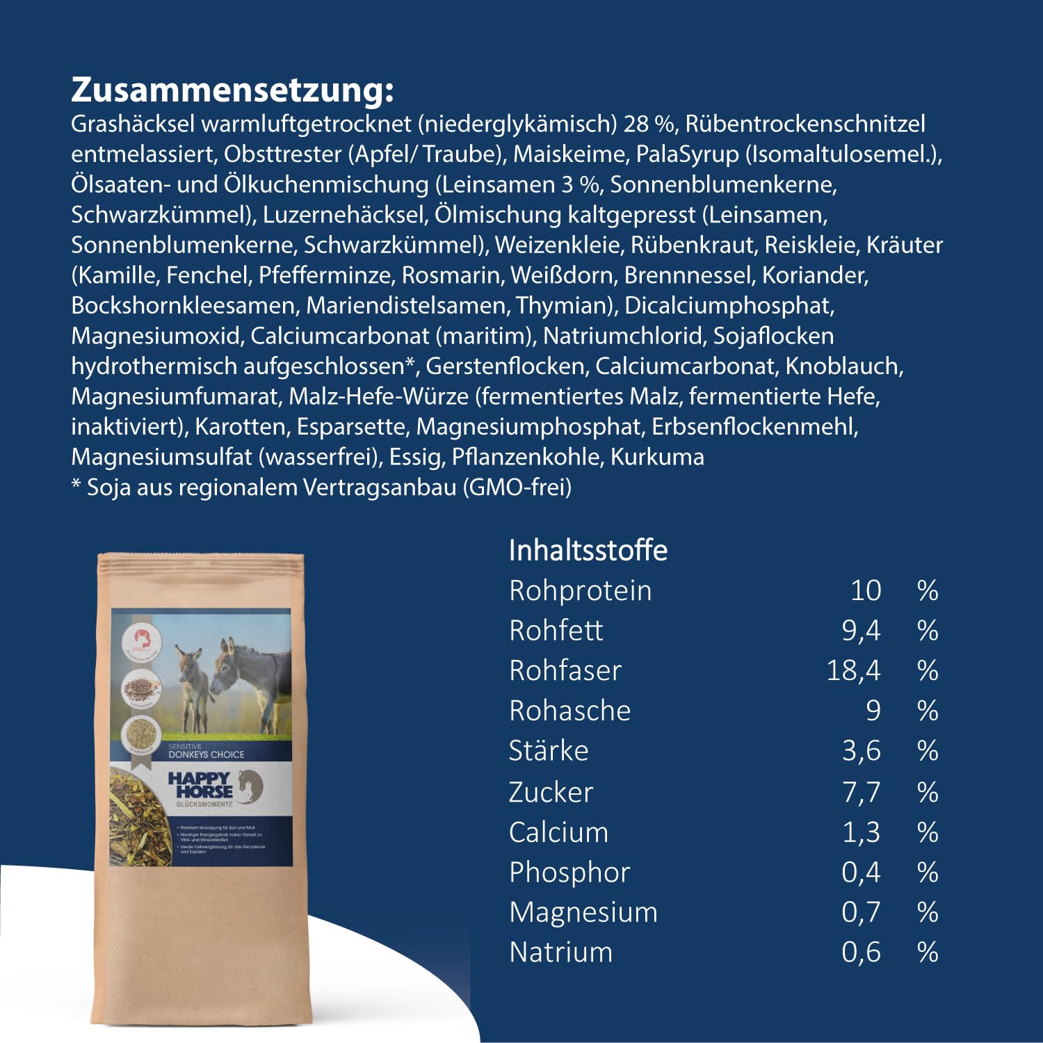 Sensitive Donkey's Choice für Esel, Mulis & Maulesel | 2 x 14 kg | Getreidefrei & melassefrei | Energiearmes Müsli mit Kräutern & hohem Rohfaseranteil | Mineralfutter für leichtfuttrige Equiden