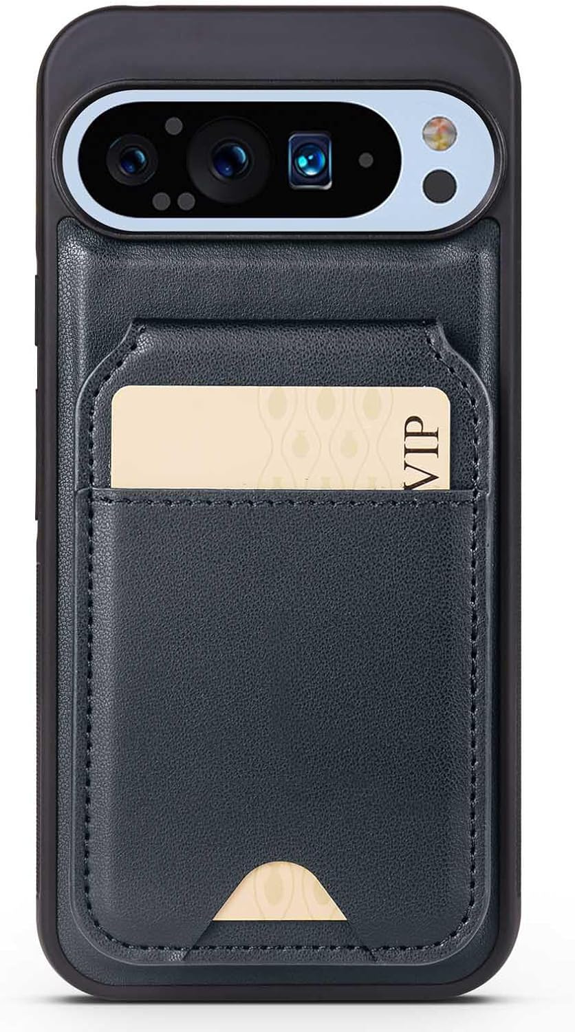 Wallet Case for Google Pixel 9/Pixel 9 Pro/Pixel 9 Pro XL,Leather RFID Blocking Case Detachable 2 in 1 Card Slot Car Mounted Magnetic Suction Cover,Purple,9 Pro XL