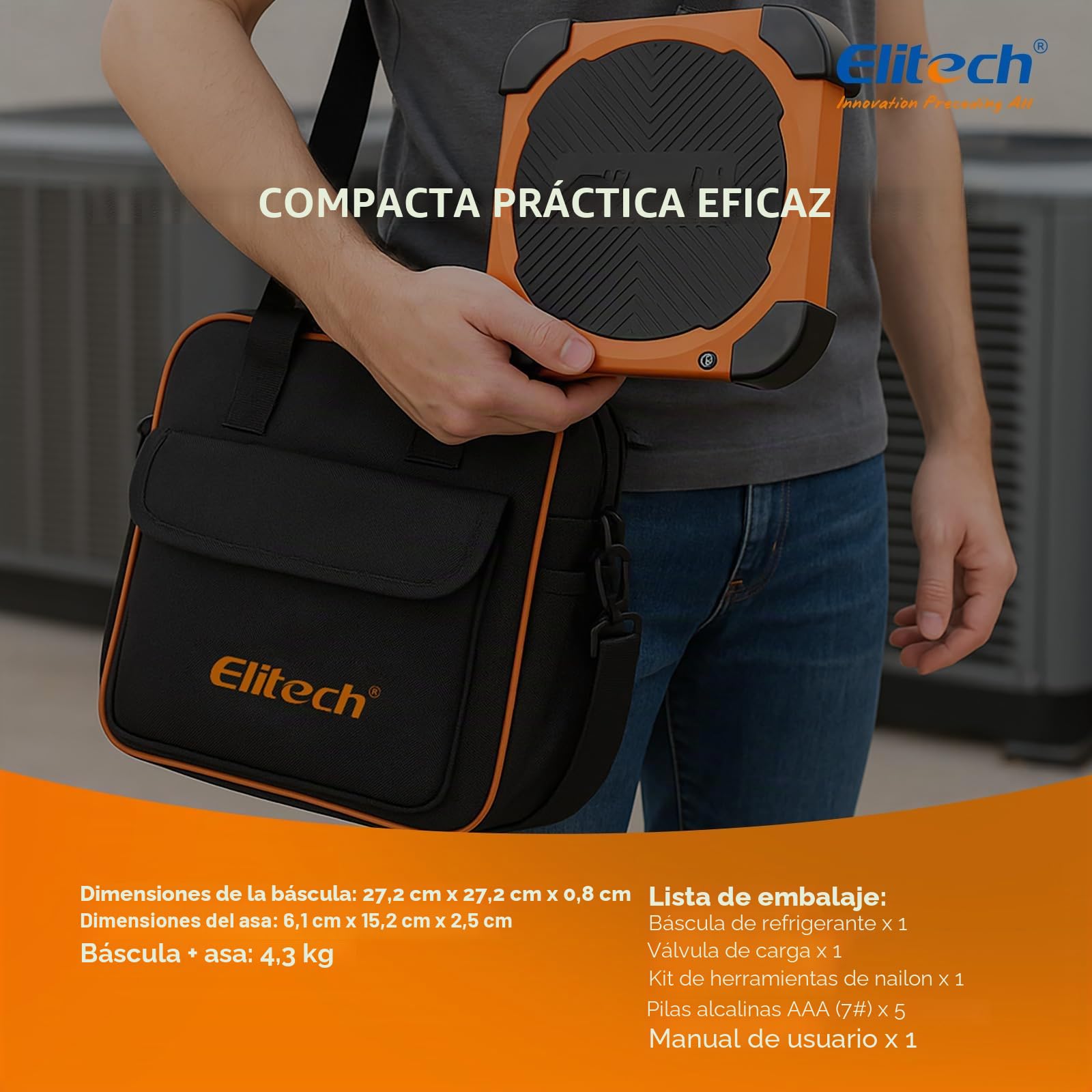 Elitech 150KG Báscula Refrigerante HVAC LMC-310A,Báscula para Aire Acondicionado R134a R410a Bluetooth Y Wi-Fi,Digital Refrigerant Scale Programable De Alta Precisión Función De Apagado Automático