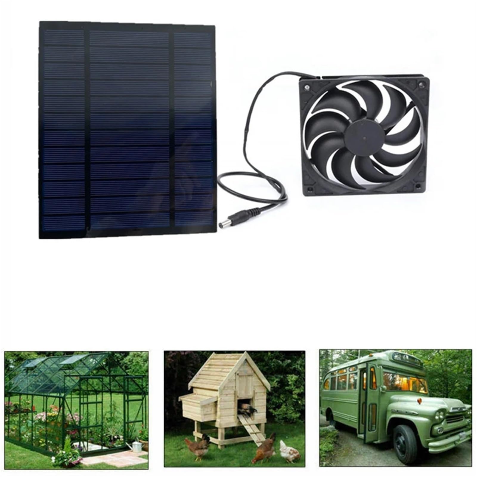 20W 12V Panel słoneczny Wentylator wyciągowy Wyciąg powietrza Mini wentylator Panel słoneczny Wentylator zasilany dla psa Kurnik Szklarnia