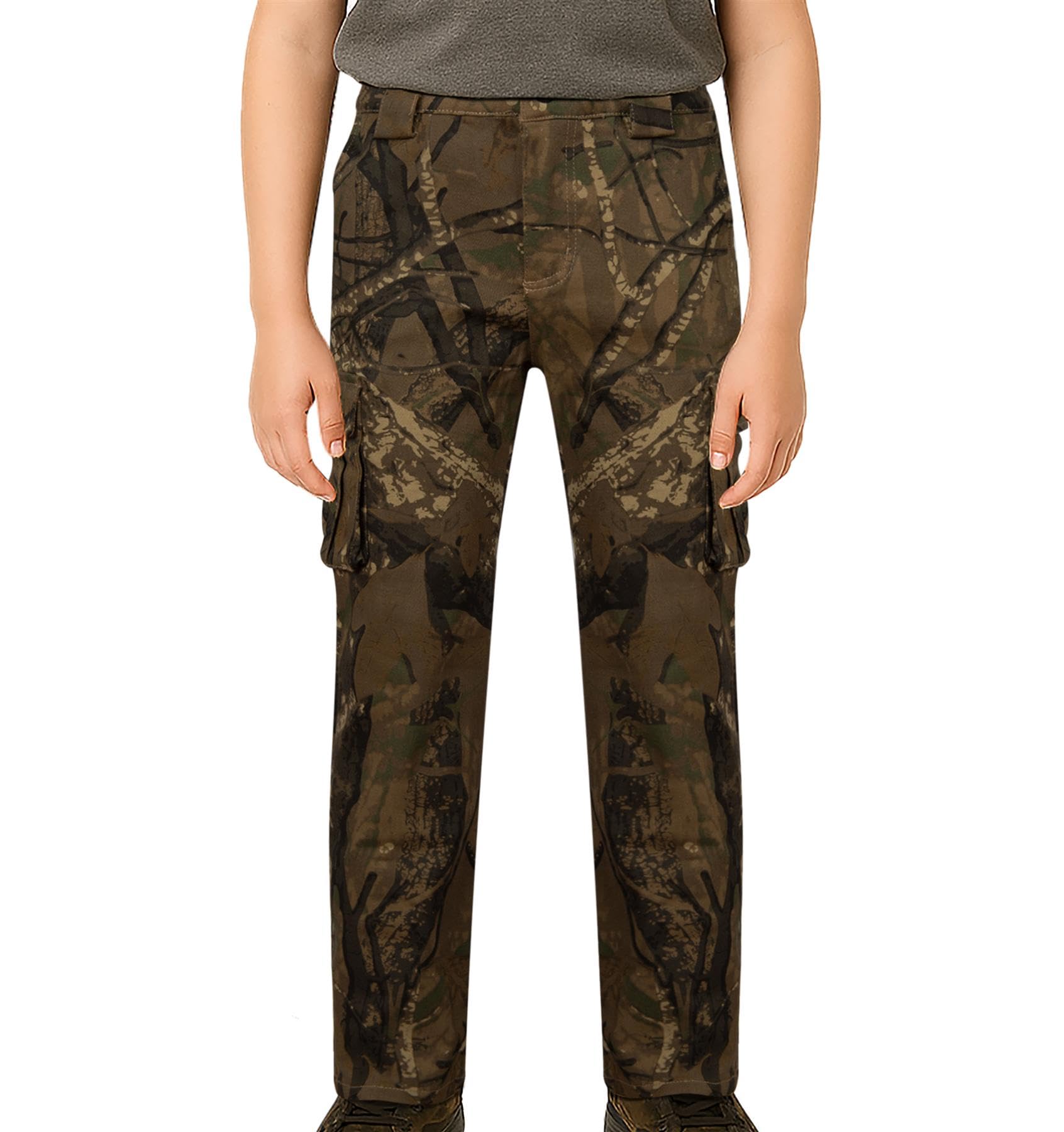 A2Z 4 Kids Pantaloni cargo mimetici da bambino, stile militare, con tasche e chiusura con zip/bottone, ideali per scuola, giochi estivi, escursioni e divertimento all'aperto, età da 6 a 14 anni