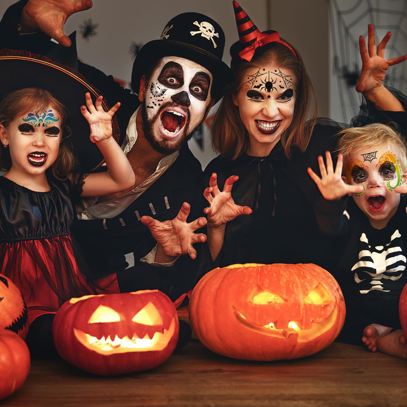 OOTSR Szablon Farby Twarzy Dla Dzieci Dorosłych, 42 szt. Szablon do malowania twarzy Wielokrotnego użytku na karnawał Halloween Makijaż Party