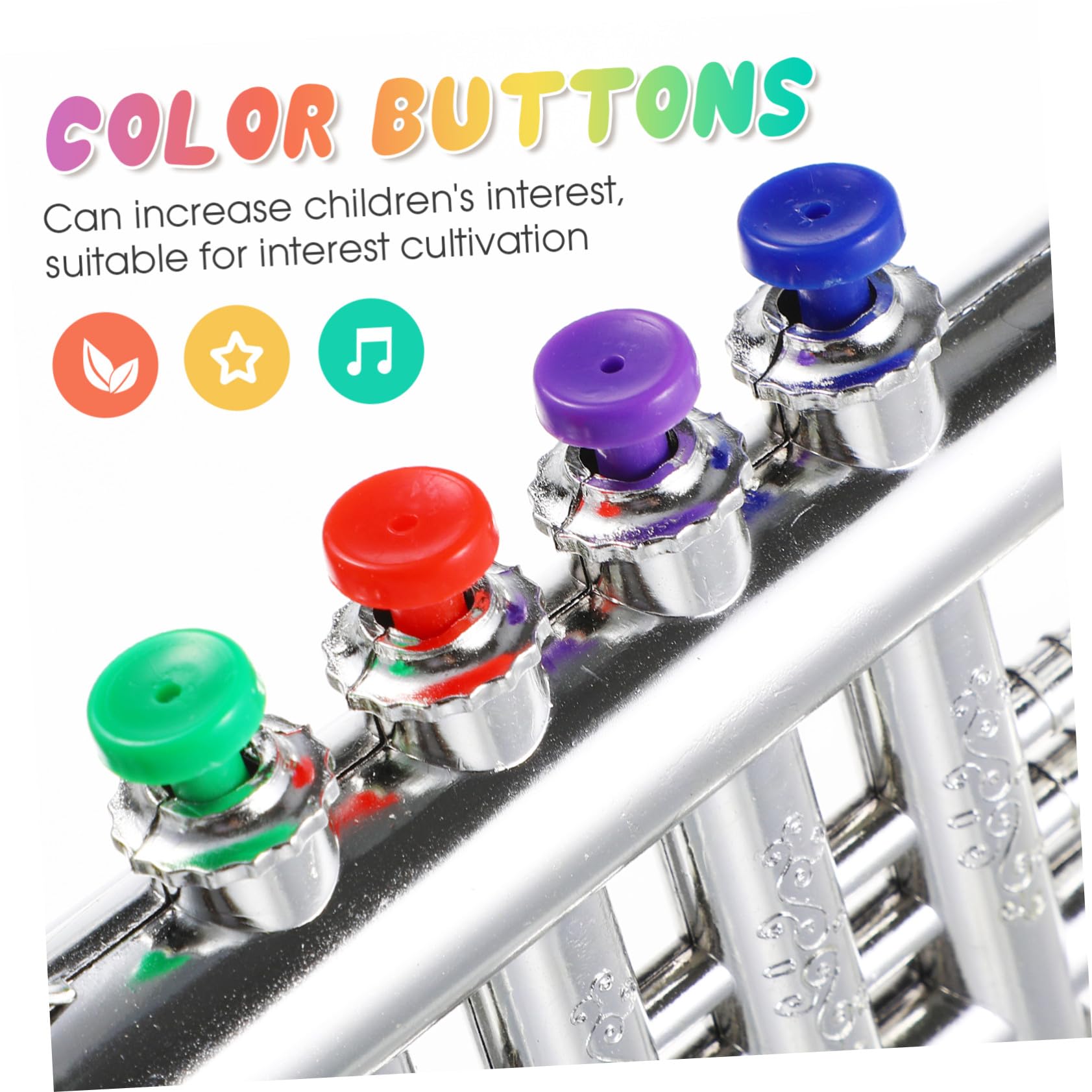 Tromba Cb998 Giocattolo Argento in Plastica per Bambini | Versione Base, Confezione Colorata, Strumento Simulato Educativo per Gioco e Feste