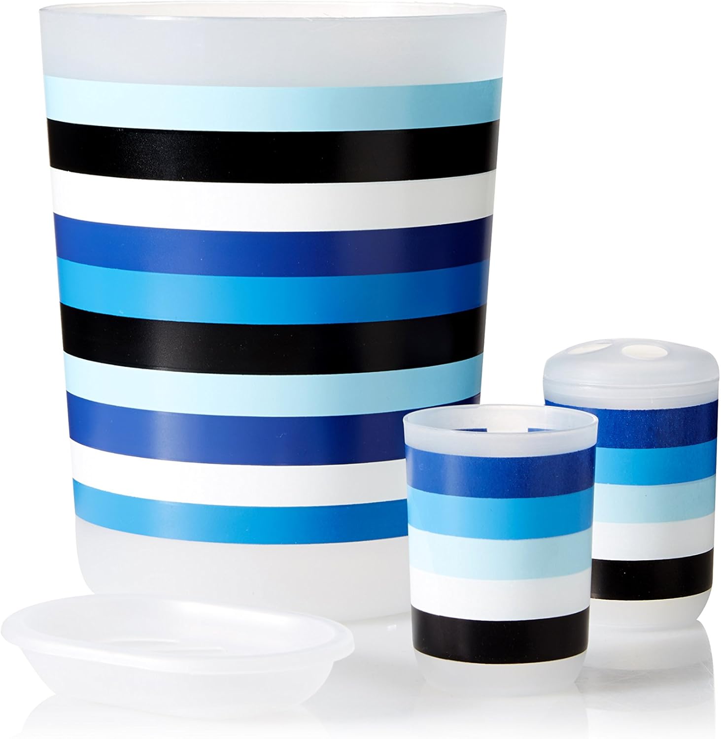 4piece Matching Bathroom Wastebasket Set (Stripes) Amazon.co.uk