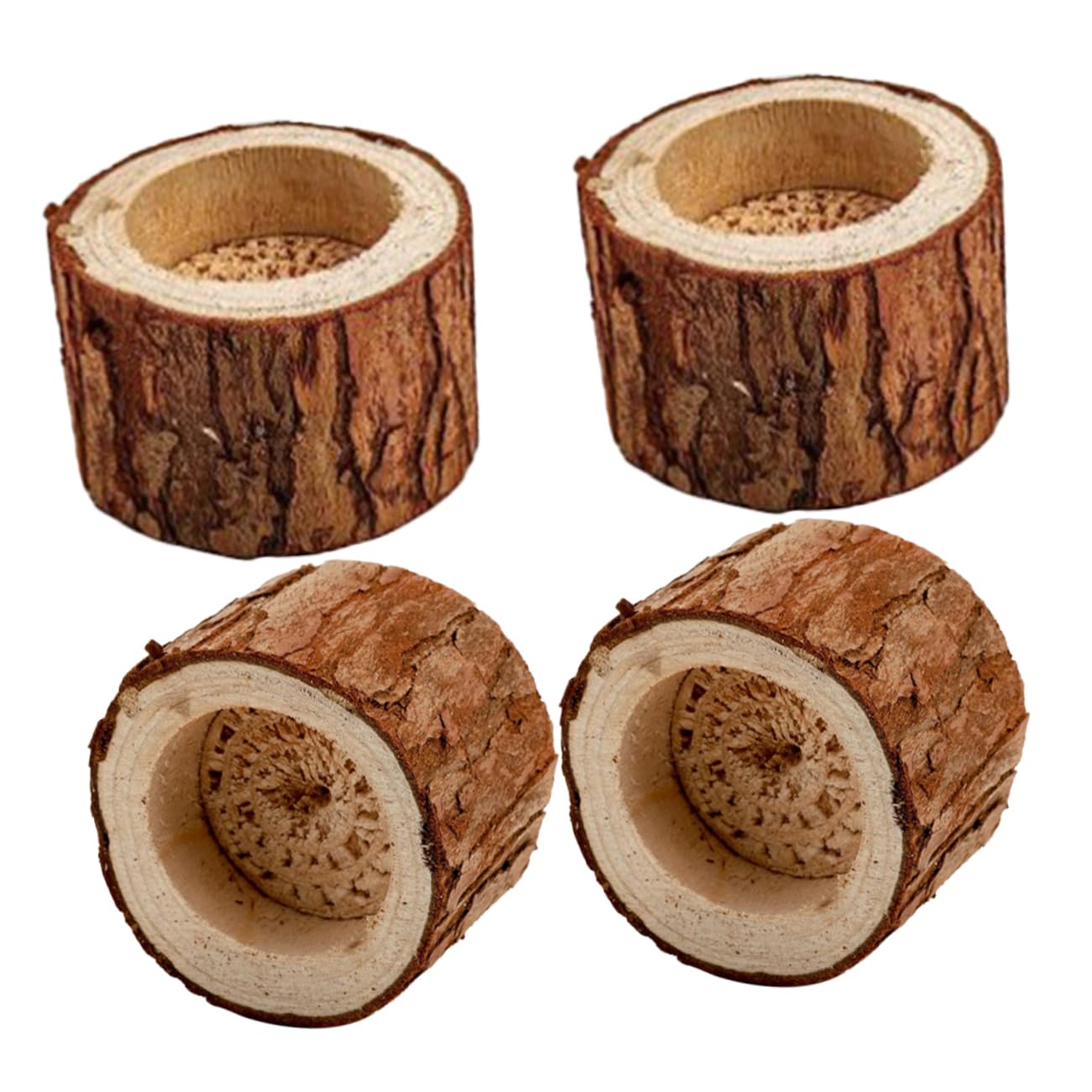 12pièces Porte-Bougies Bois pour Chandelles Thé Décoration De Table Élégante pour Mariages Et Fêtes Centre De Table Rustique Et Romantique