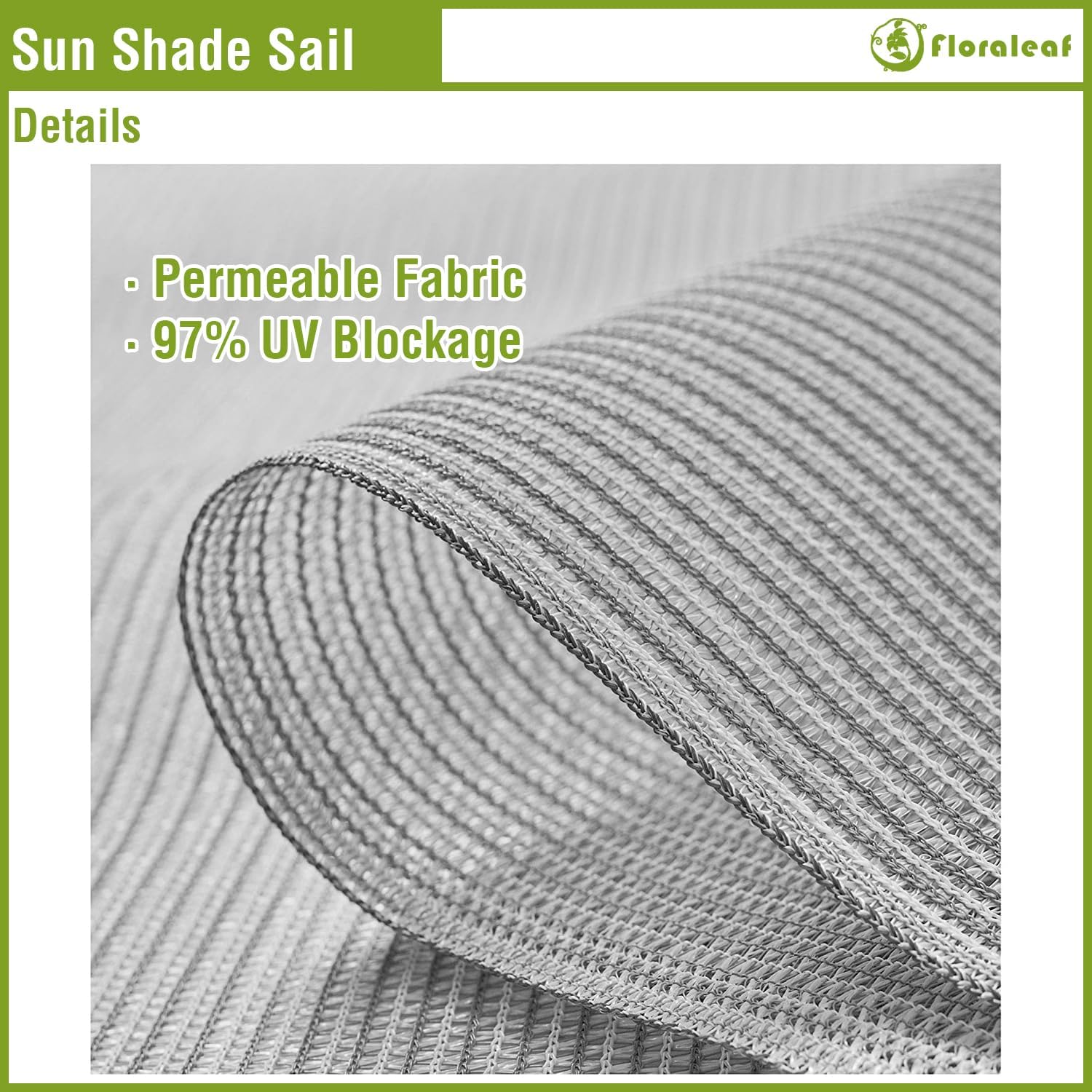 Rectangle Sun Shade Sail 12' x 16' for Patio Backyard Permeable Canopy Awning Sail Shade Cloth for Lawn Garden Outdoor Activities Light Grey