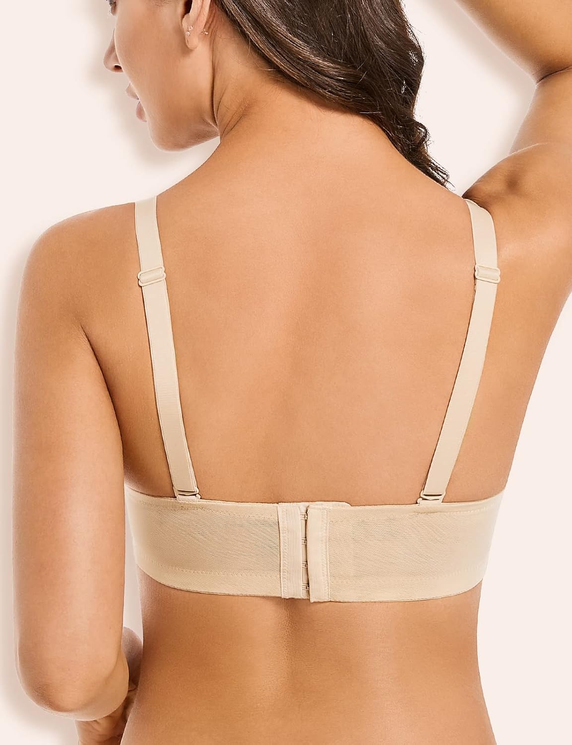 Push Up Strapless Bra with Clear Straps Heavily Padded Add 2 Cup Multiway Sexy Lace Balconette - Image 4