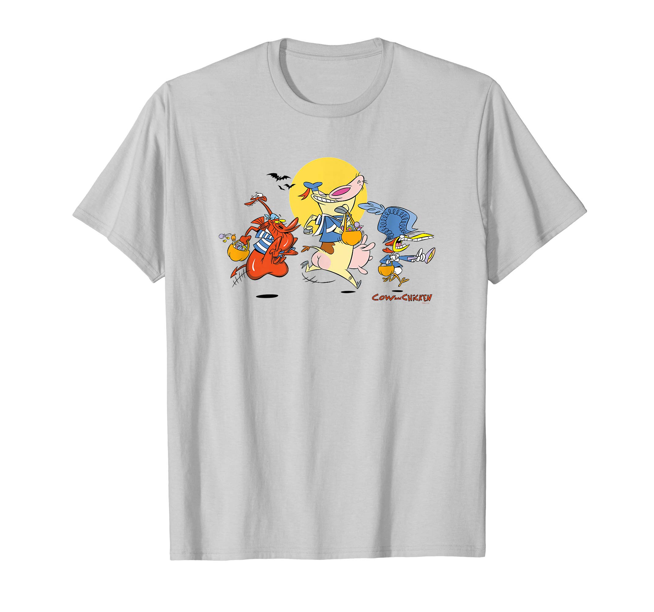 Cartoon NetworkCow & Chicken Halloween Trick or Treating T-ShirtOEKO-TEX STANDARD 100