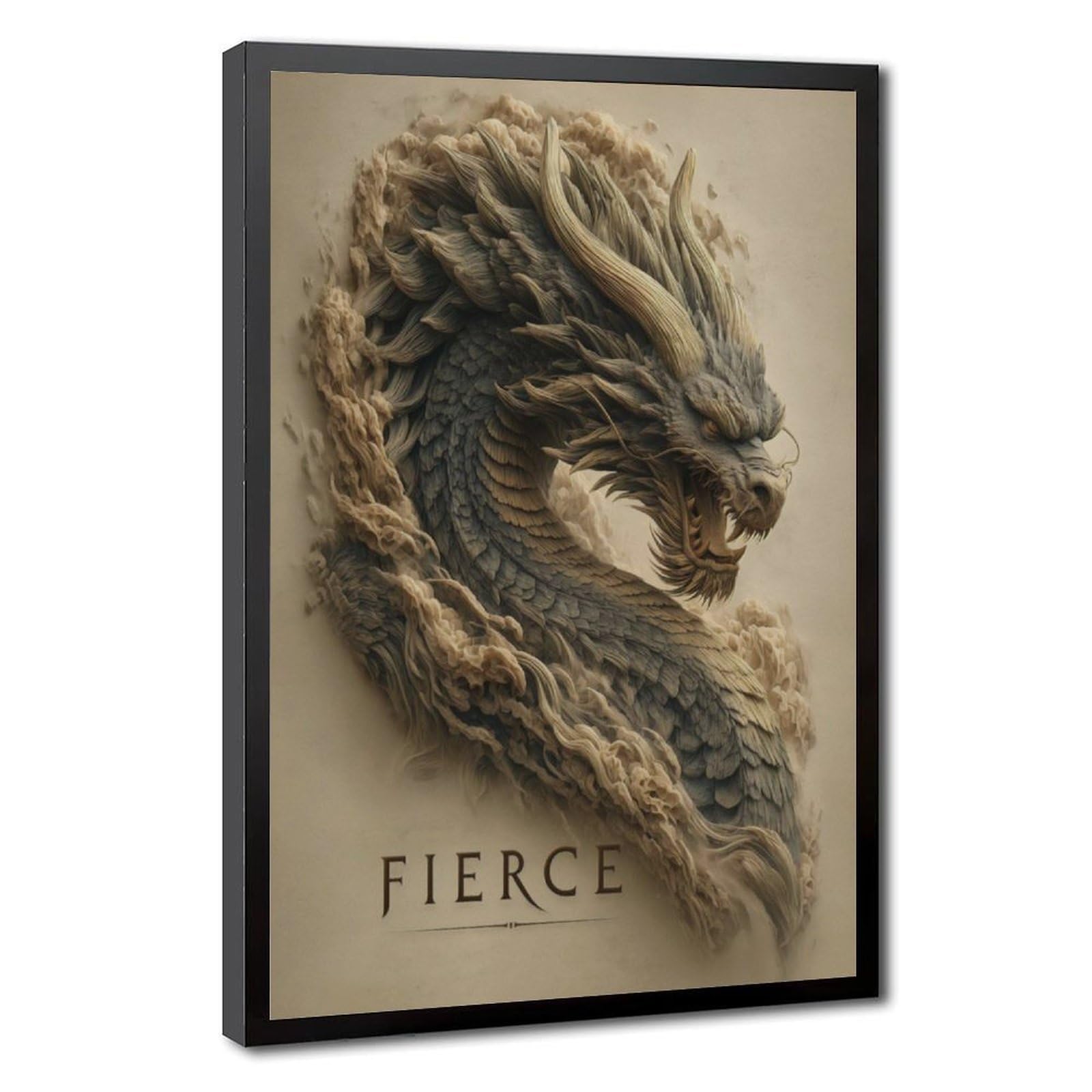 Bareronor Fierce Japanese Dragon Poster Canvas Poster Bedroom Decor Landscape Office Room Decor Gift 20" L X 30" W