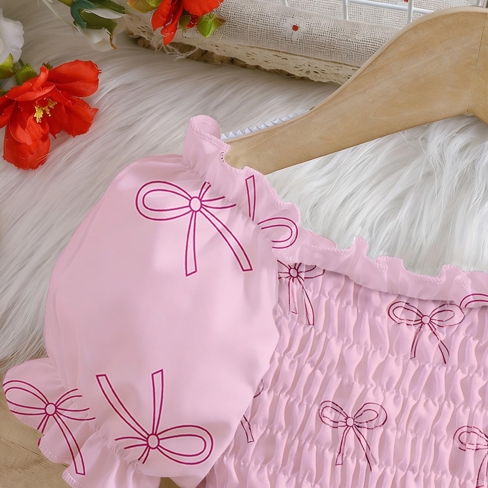 Bebé Niña Elegante Vestido Manga Corta Infantil Flor Imprimir Sombrero a Juego Conjunto Vestidos de Playa Verano 3 Meses-3 Años — view 2