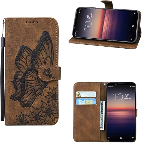 QiongNi - Funda para Xiaomi Redmi 9 M2004J19C M2004J19G M2004J19G M2004J19AG Funda con tapa de piel sintética, color marrón