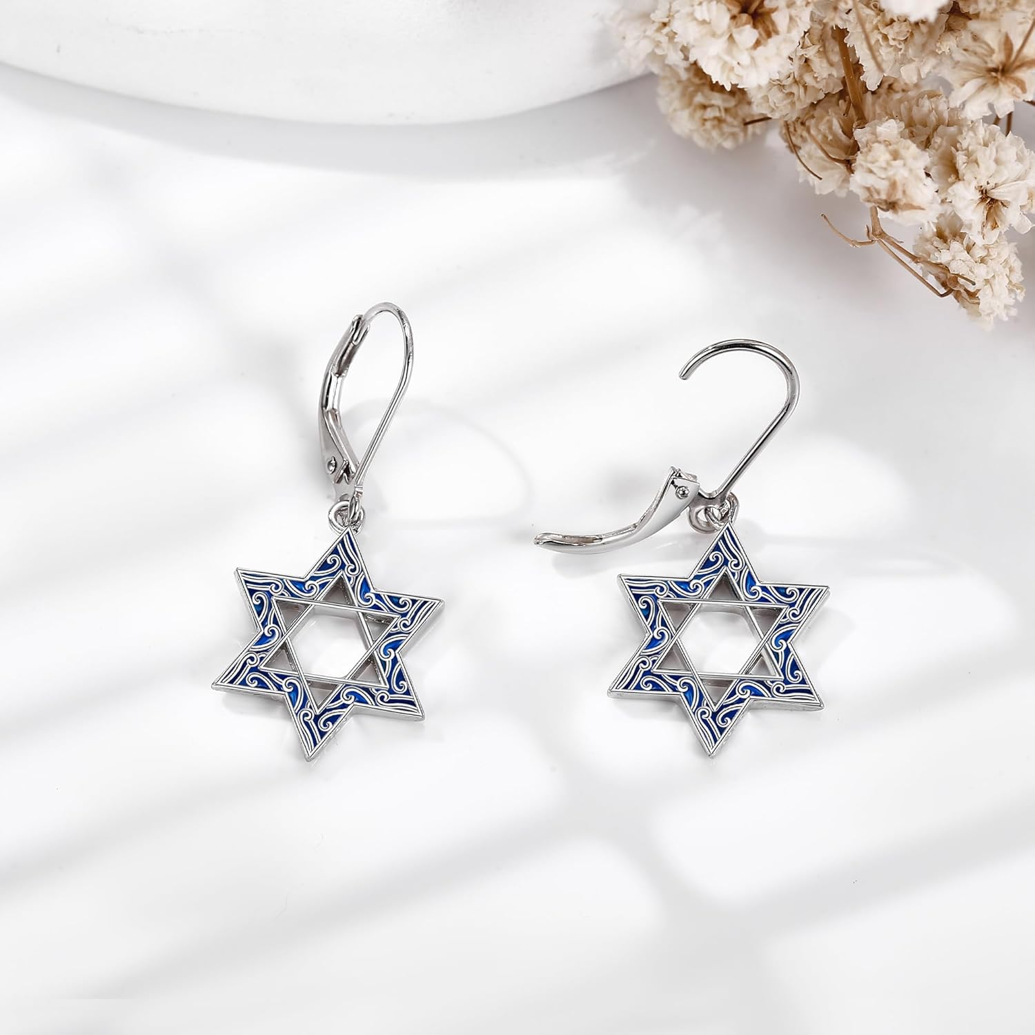 Star of David Earrings Sterling Silver French Clasp Earrings star of david Jewish Jewelry Mother's Day Gifts - Image 3