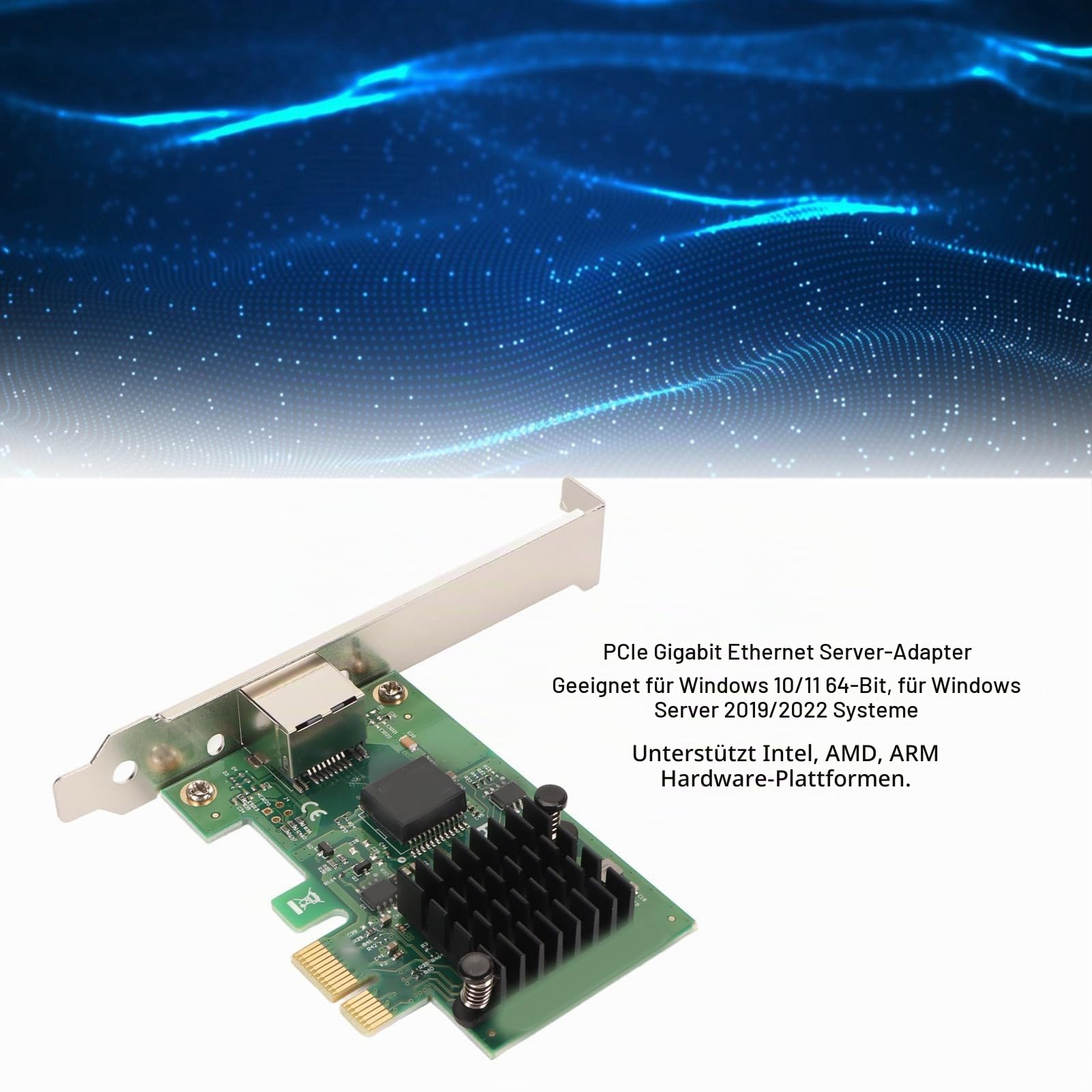2,5G Gigabit Ethernet Converged Network Card, I226 T1 PCI E X1 RJ45 Port Server Network Card, 10 100 1000Mbps Gigabit Ethernet Converged Network Adapter, Plug and Play