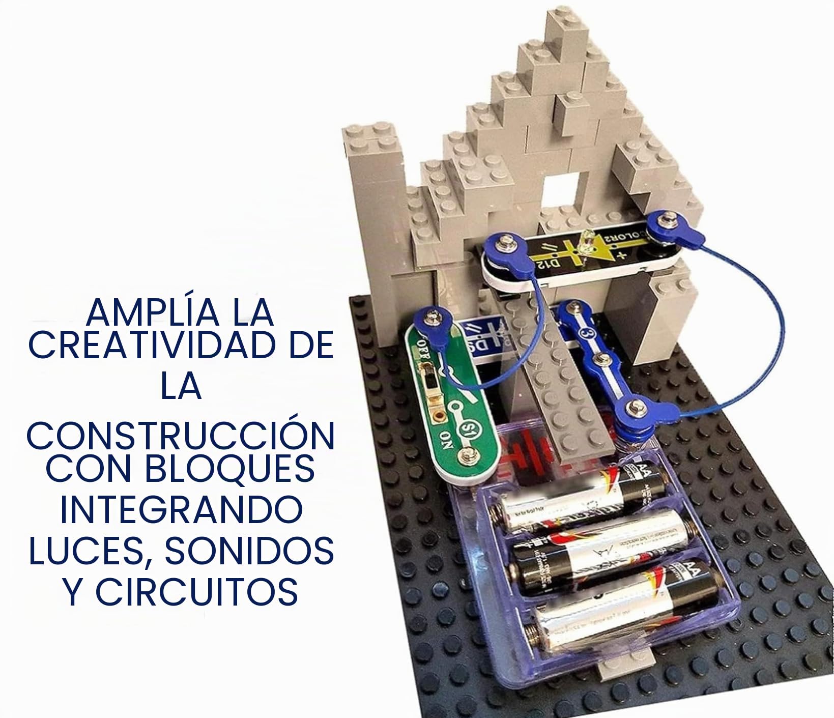 Snap Circuits SCBRIC1 Structures | Kit de exploración de ladrillo y electrónica Stem & Ladrillo Manual de Proyecto a Todo Color | 20 Piezas | 75 adaptadores Bric-2-Snap |140+ Brics, Multicolor