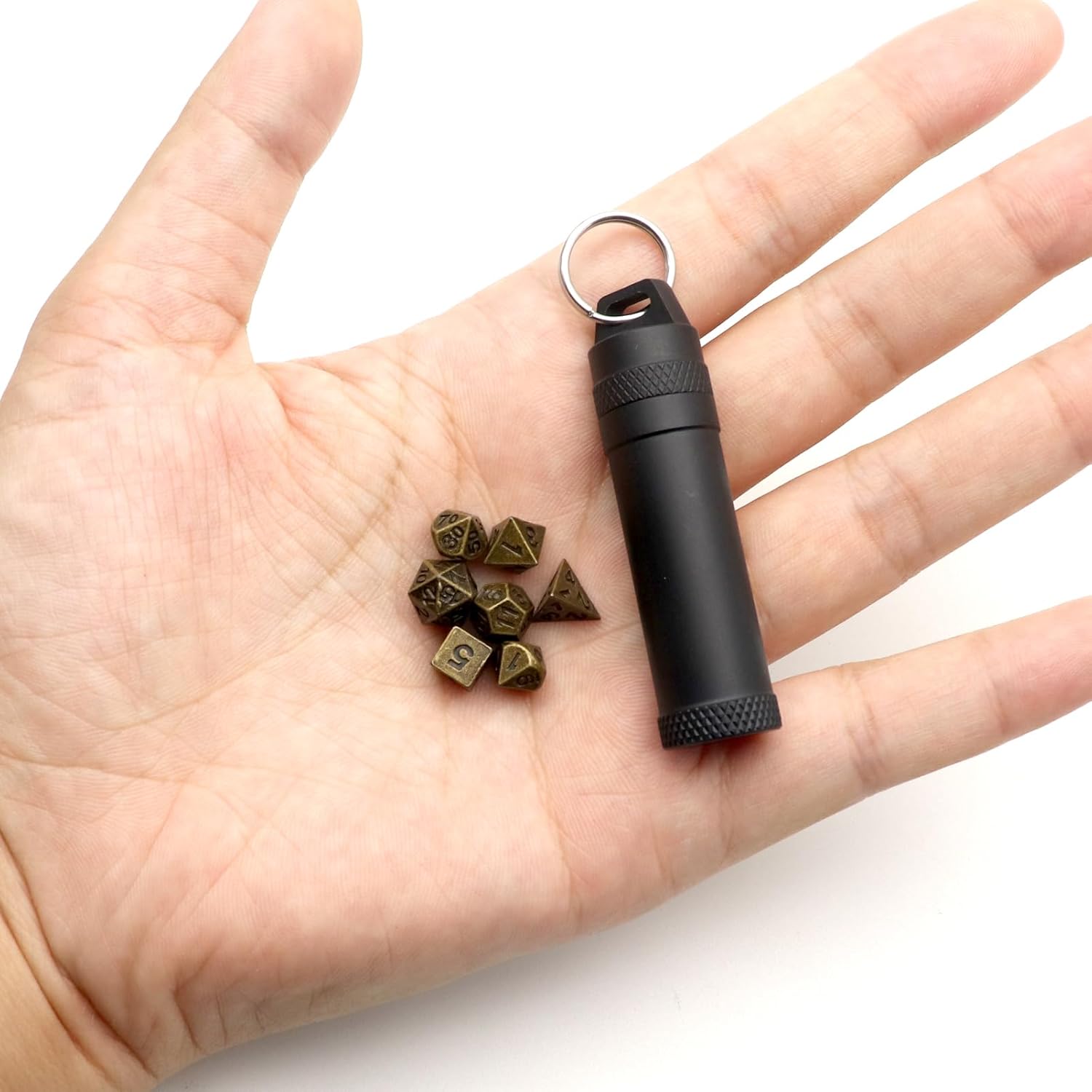 Haxtec Mini Dice Set Tiny Small Metal DND Dice Set with