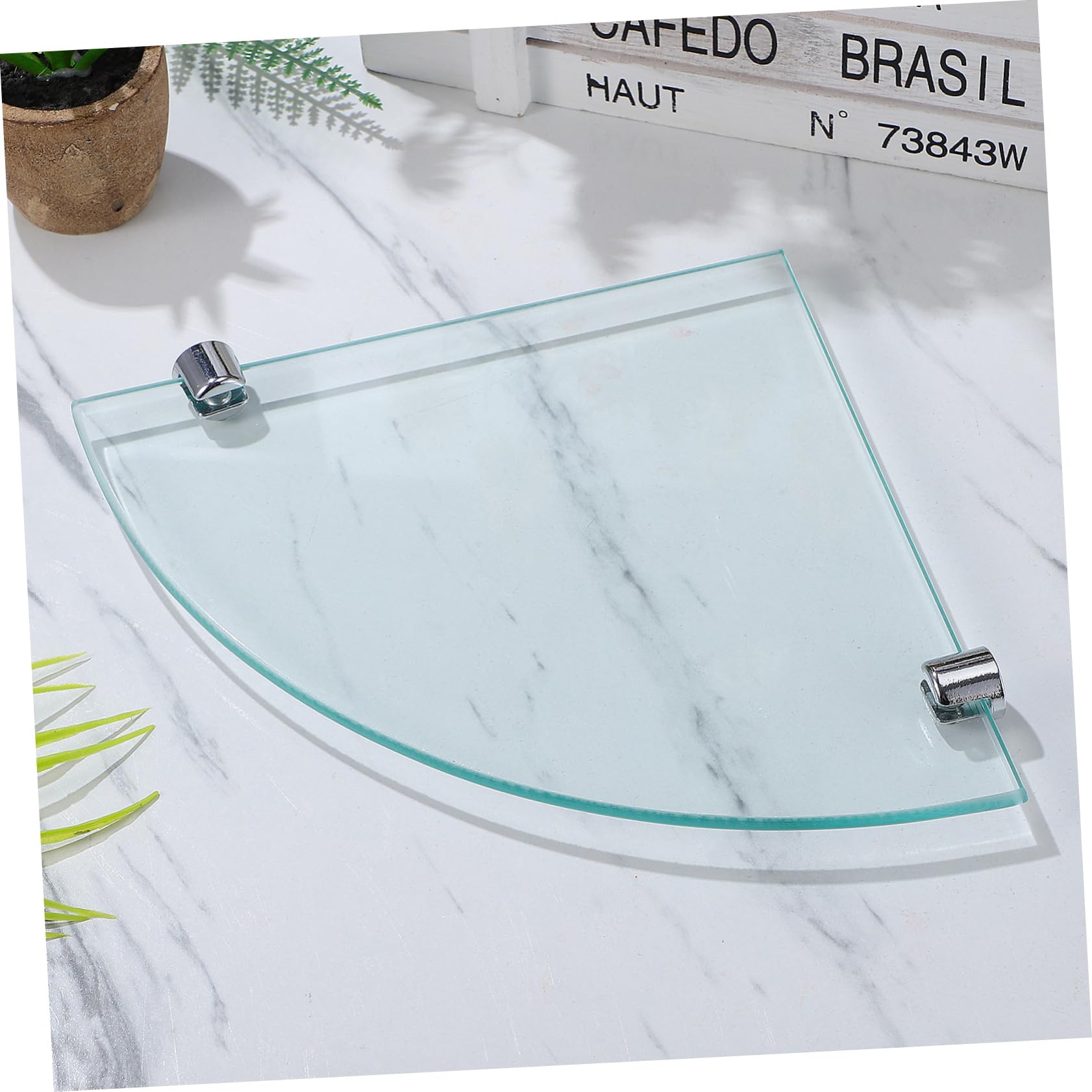Cabilock Esquinero Baño de Vidrio, Estante de Esquina Triangular para Baño, 2 Unidades, Montaje en Pared, Organizador Moderno para Ducha