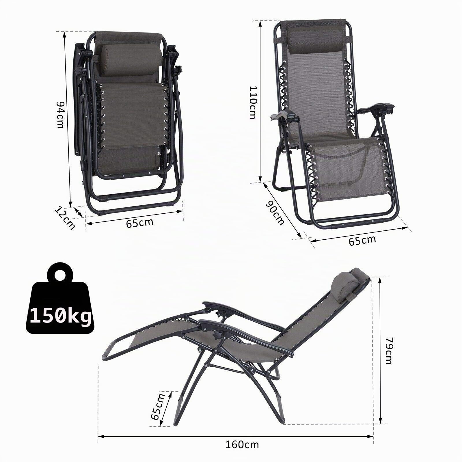 SOLMAR Silla Plegable Tumbona Hamaca Gravedad Cero Playa Piscina Camping Reposa Cabeza