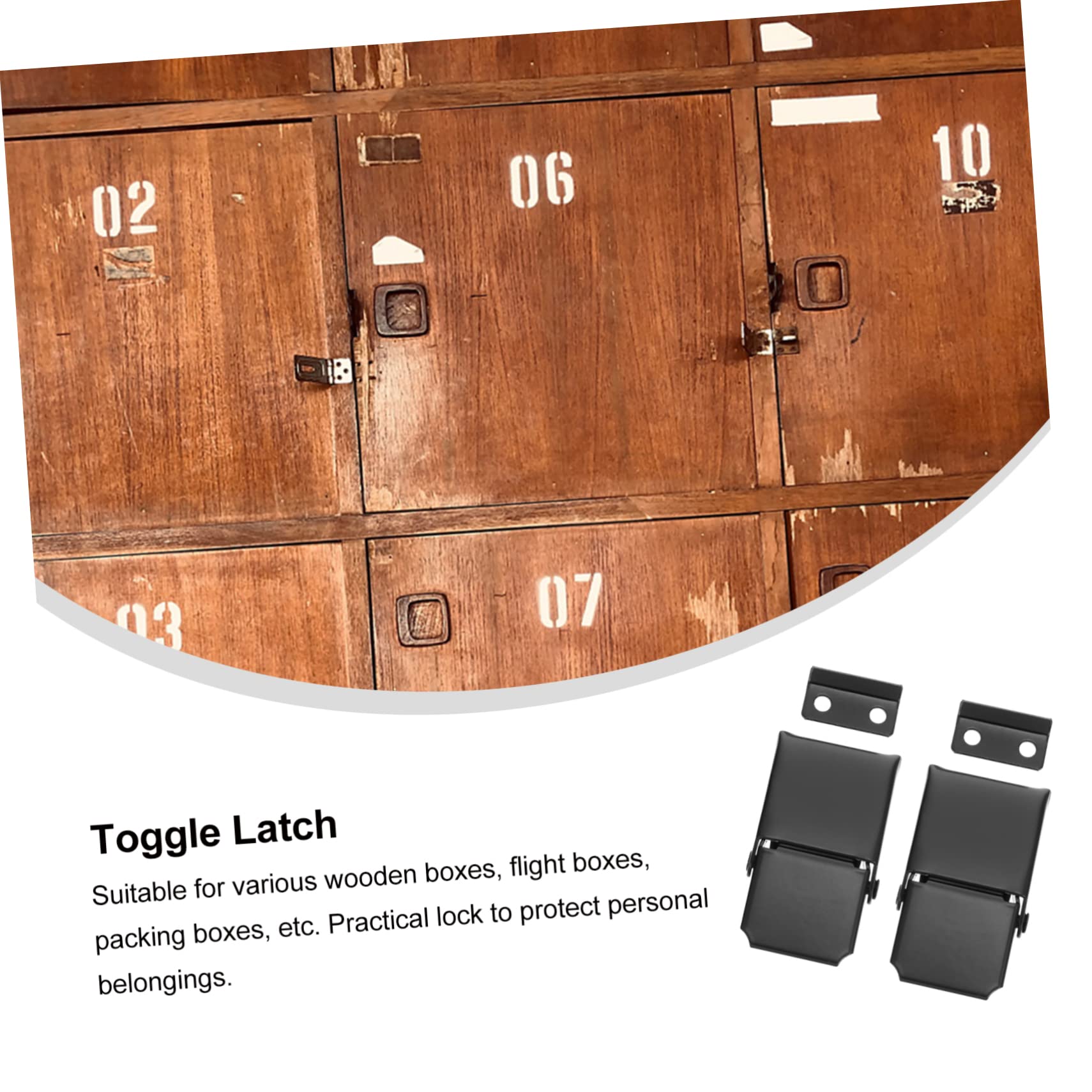 KALLORY 2Pcs Stainless Steel Lock Buckle Hasp for Cabinet Box Storage Durable Latch for Doors Boxes Lockers Compact and Easy to Use for Home and Office