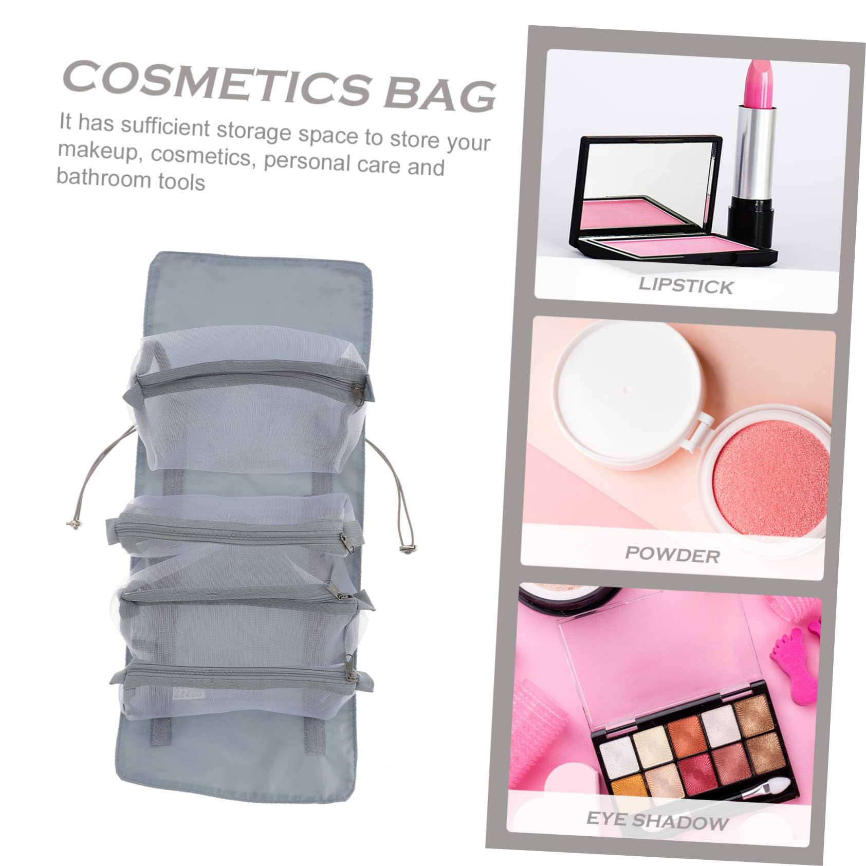 Beaupretty 2piezas Bolsa De Cosméticos Portátil y Plegable Compartimentos Neceser De Maquillaje Colgante para Viajes Gran Capacidad y Diseño Duradero
