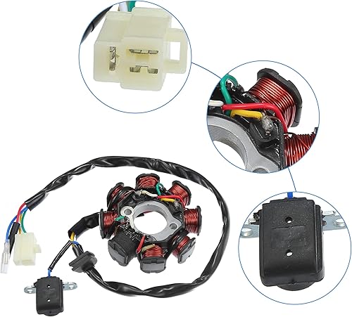 Miniatura 3 de ACROPIX Bobina de encendido de placa de estator magneto de 5 cables de 8 polos para motocicleta de 50 cc, 80 cc, motor GY6 para ATV, scooter, Go