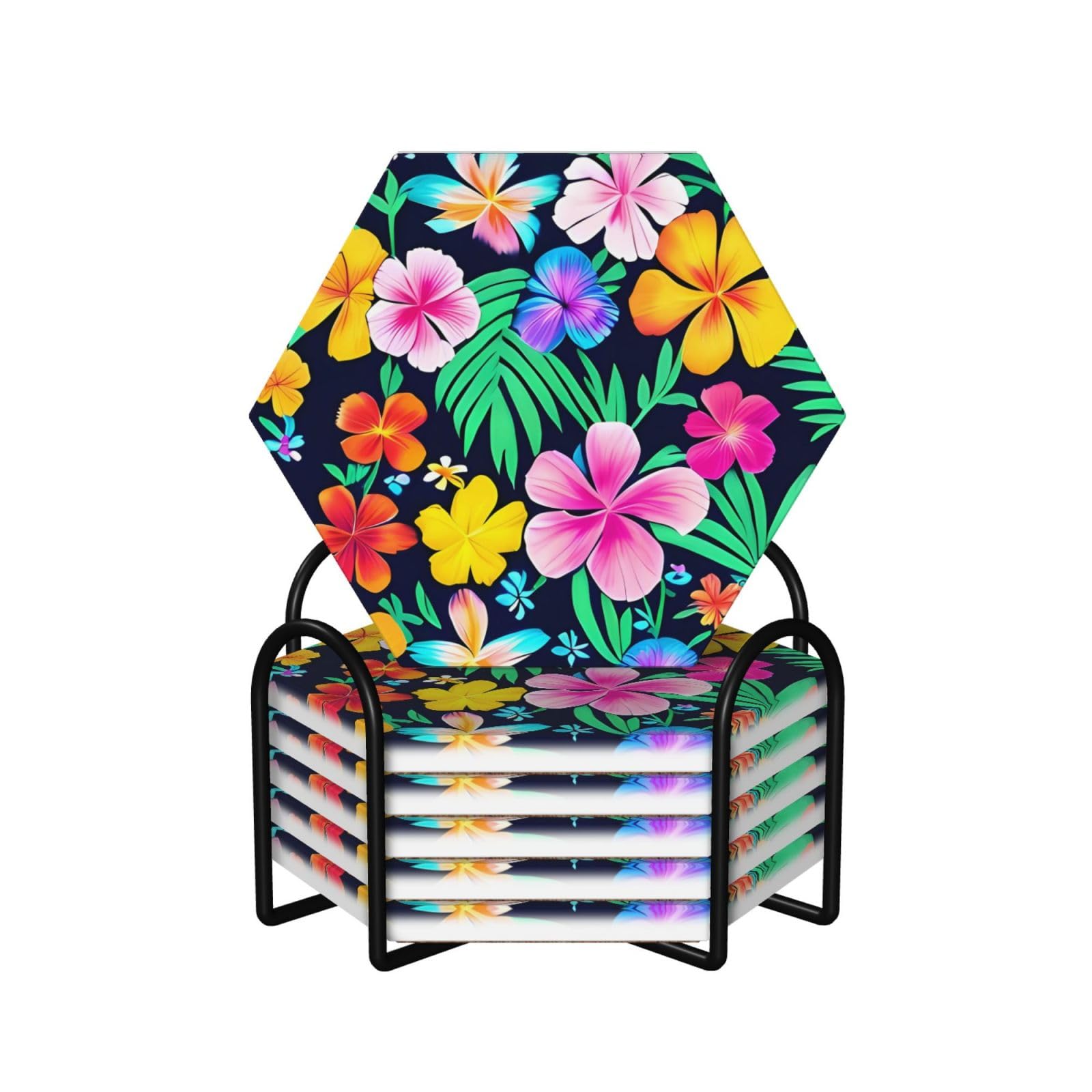 Dessous de verre liège et céramique absorbante déco table salon lot de 6