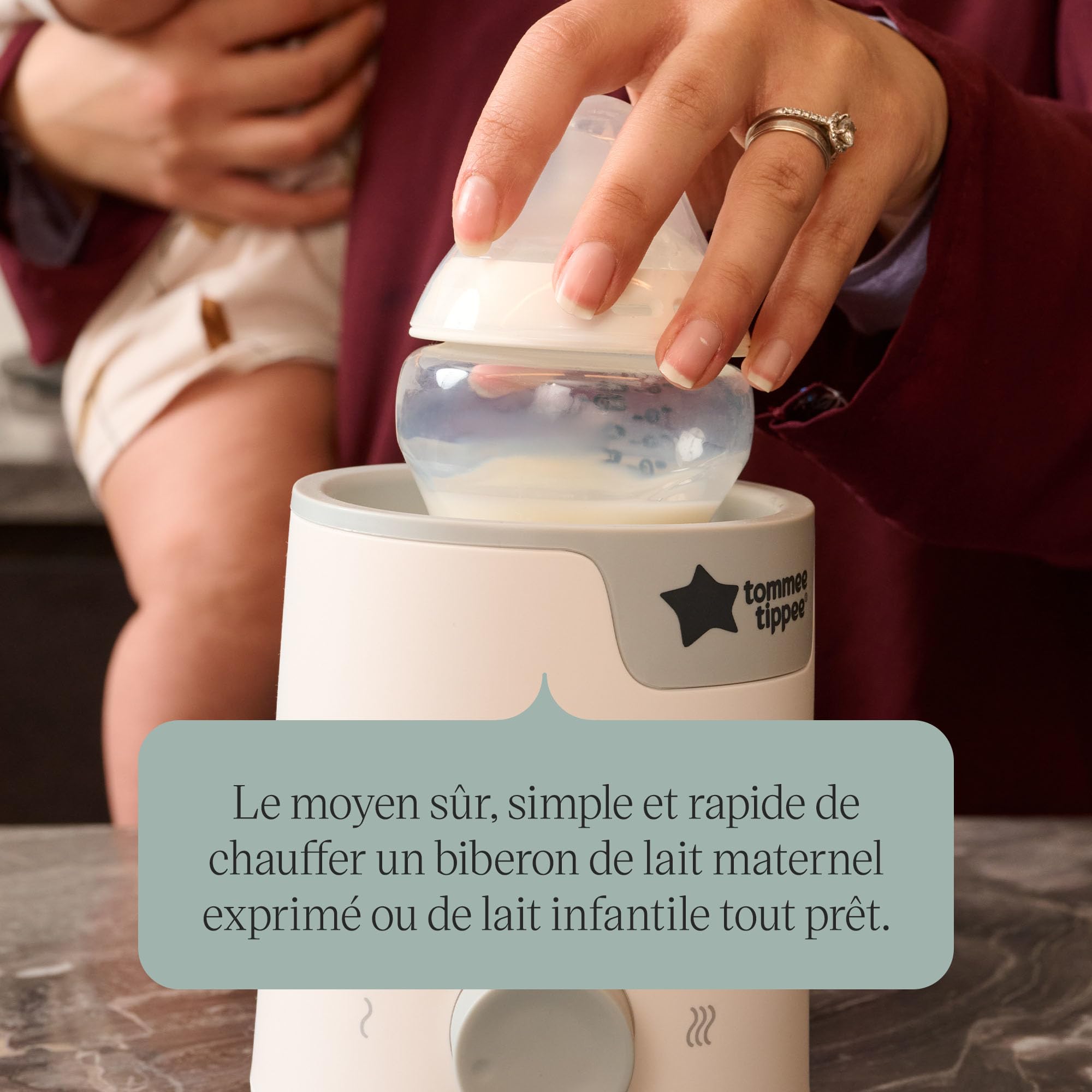 Tommee Tippee Easiwarm Chauffe-biberons et Petits Pots Électrique, Blanc, Réchauffe les Biberons en Quelques Minutes, Minuteur Automatique, Un Cadran