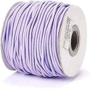 1 Rollo de cordón elástico para Abalorios de 1 a 2 mm (Rollo de 40 m), Color Lila
