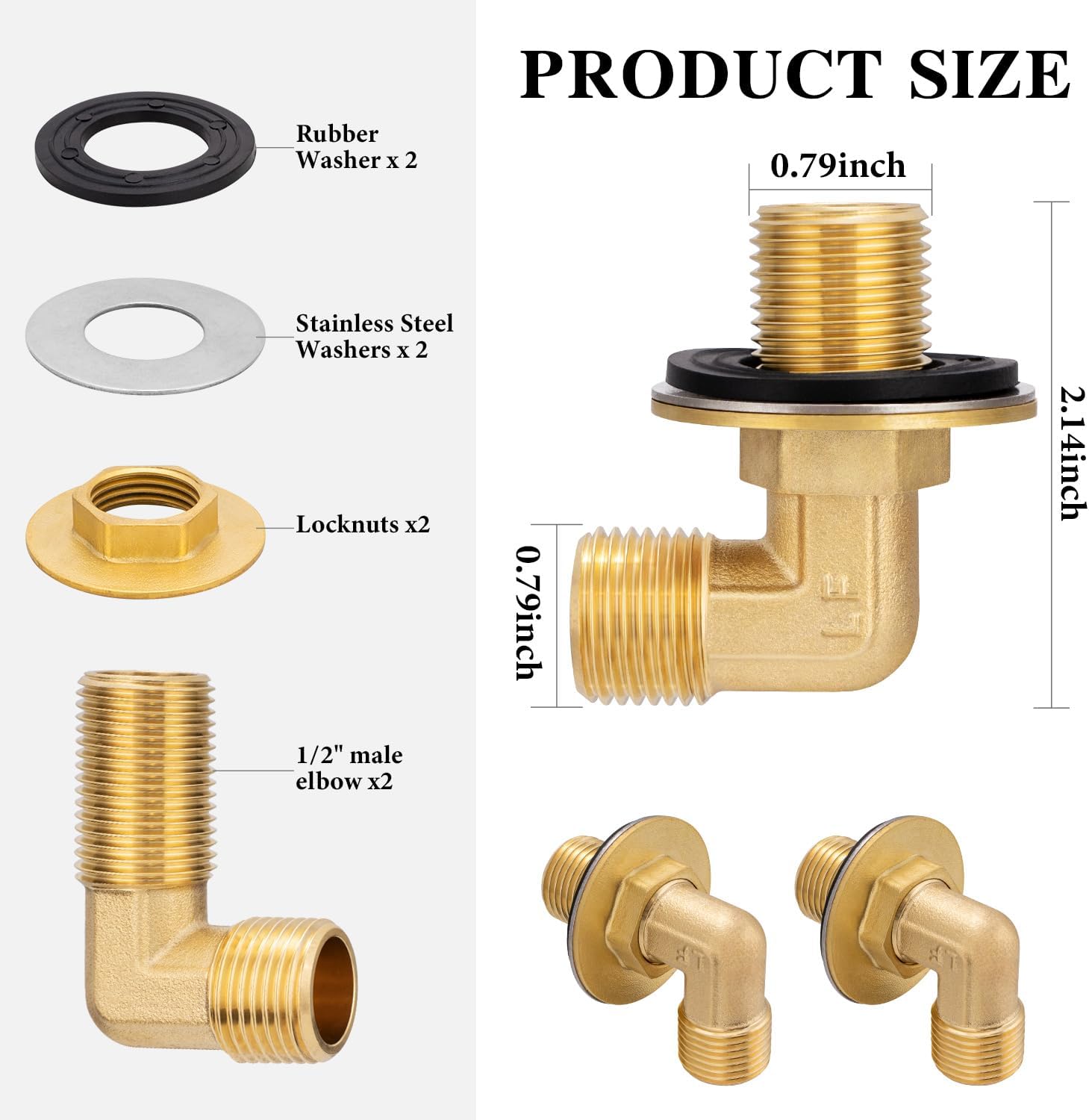 Wall Mount Commercial Faucet Installation kit,Brass 90 dergee backsplash Mount Set for Stainless Steel Commercial Kitchen Prep & Utility Sink,Lead-Free 2 Pack - Image 3