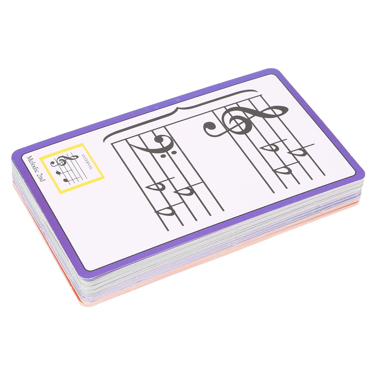 Walfront 50pcs Música Tarjetas Flash Flash Cord Flashcards Coded Color Double -Side Fun Sportational Flashcards para Niños y Principiantes