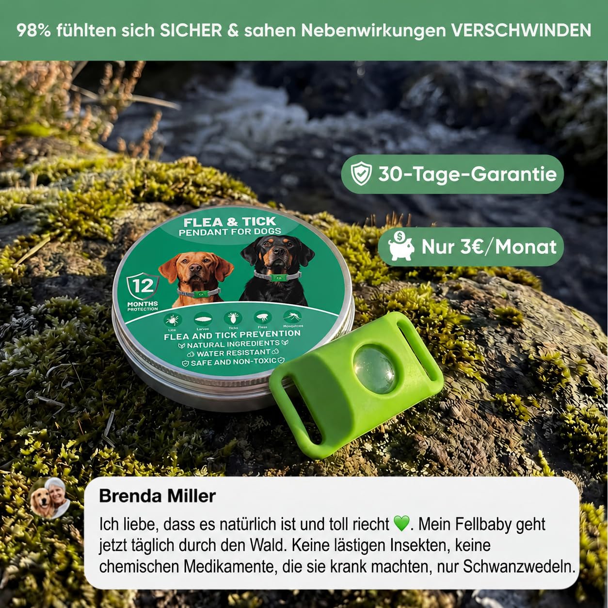 Hunde Anhänger fürs Halsband, Outdoor-Saison Begleiter für Wiesen, Wald & Garten, wasserabweisender Haustieranhänger, Hundezubehör für kleine, mittelgroße & große Hunde