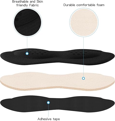 Miniatura 3 de Insertos de cojín trasero del talón, negro, (4pcs-Black+4pcs-Black-B)