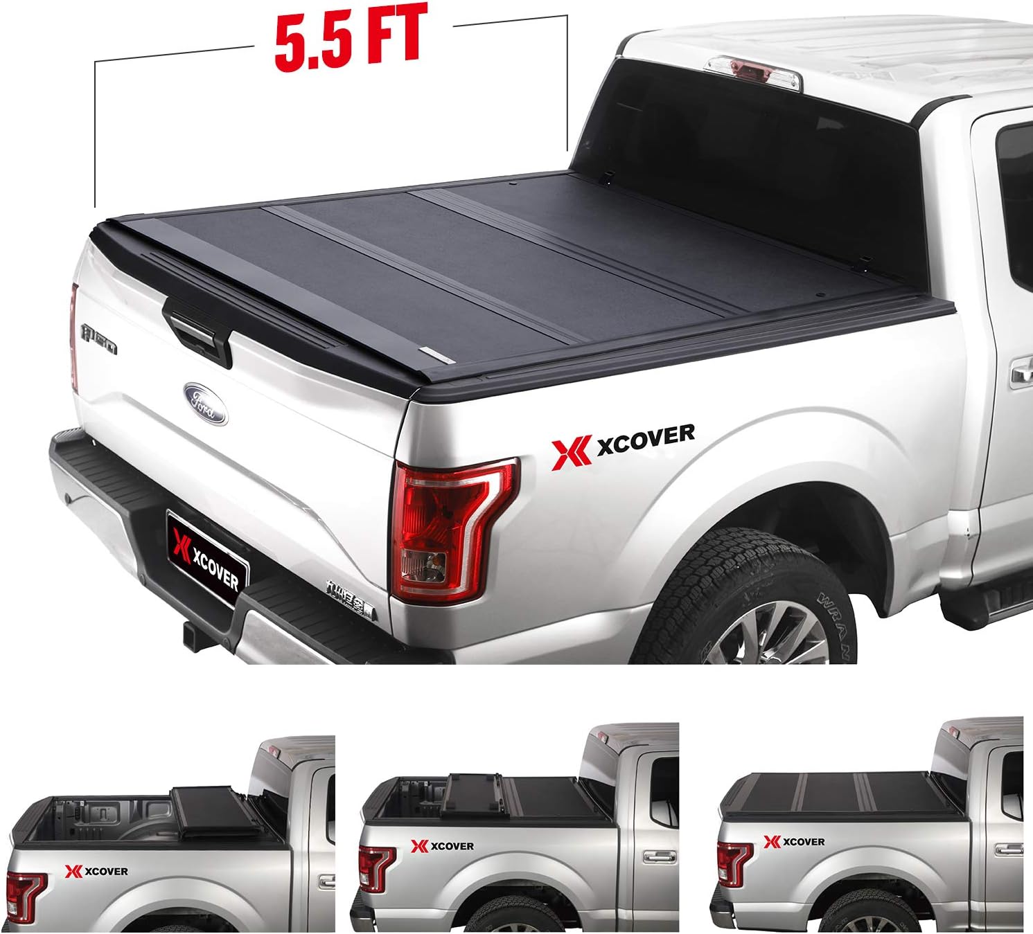 XCOVER Low Profile Hard Truck Bed Tonneau Cover, Compatible with 2022 2023 2024 2025 2026 Tundra 5.5' (5'6") Bed, w/wo Track