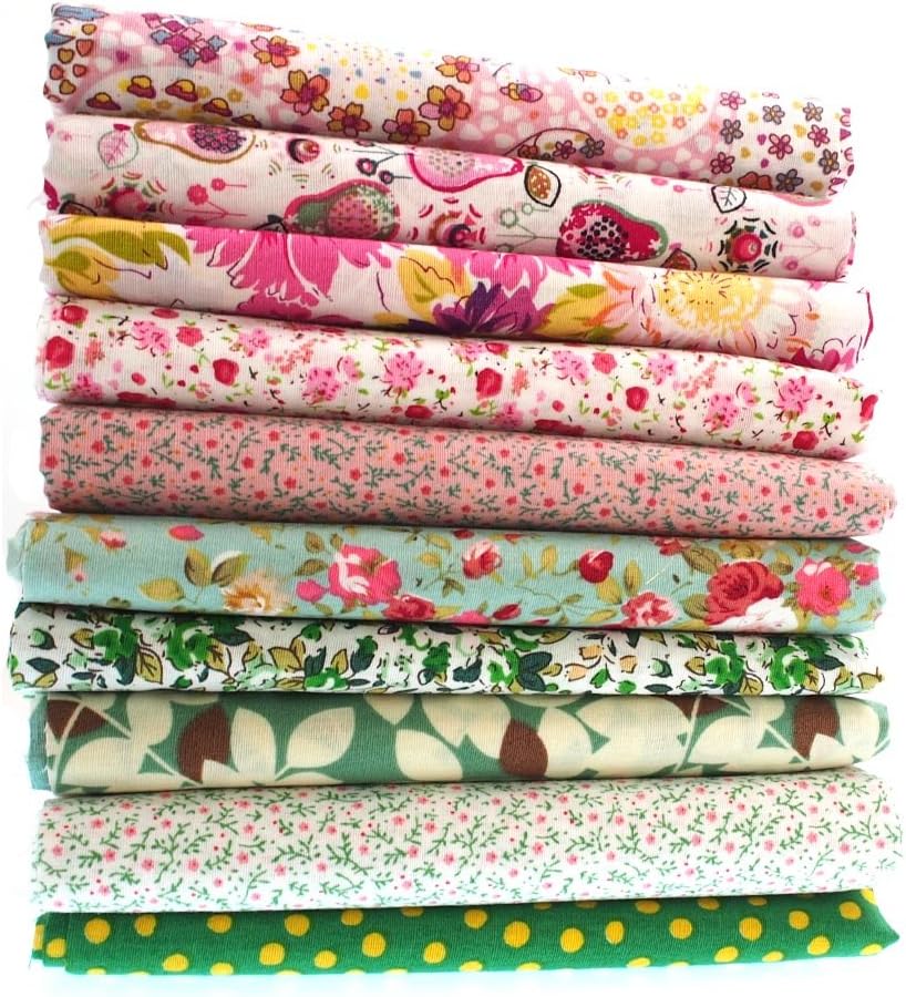 30 Pcs Different Pattern Multi Color Poplin Fabric Fat Quarter Bundle 18" x 22" Patchwork Quilting Fabric Red Green Pink Blue and Purple Series