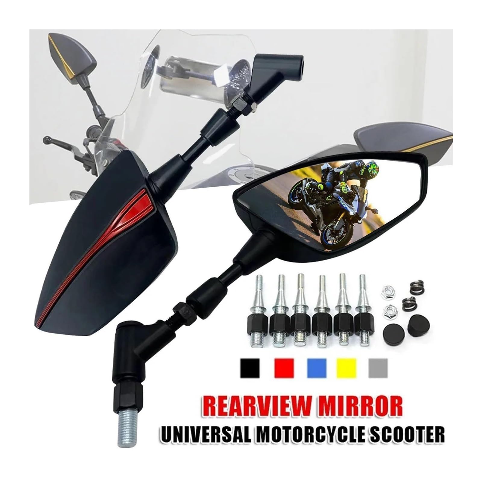 Rétroviseurs Latéraux Moto Pour Gil&era FUOCO 500 GP800 GP850 NEXUS 300 250 E3(Silver)