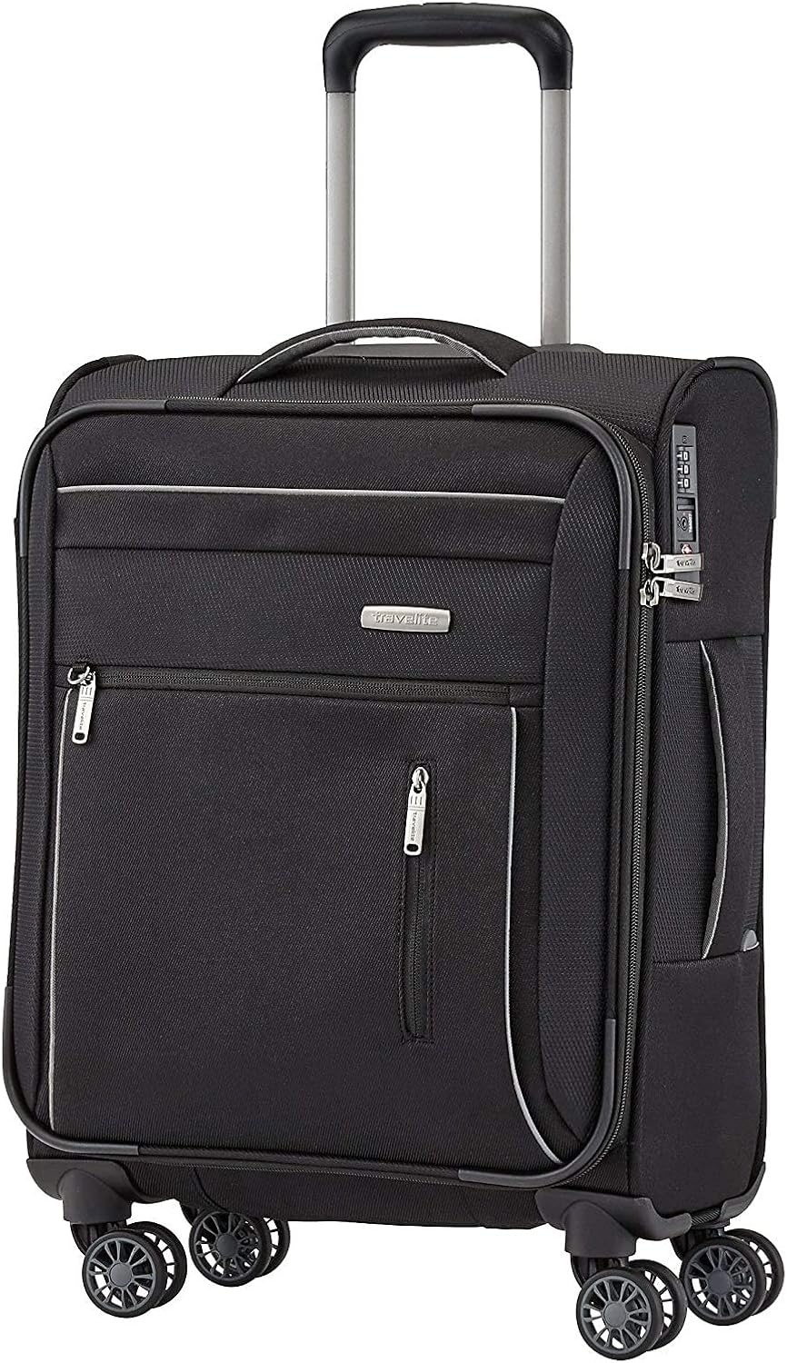 Travelite CAPRI 4 Rad Trolley S, Schwarz, 8984701 Hand Luggage, 55 cm