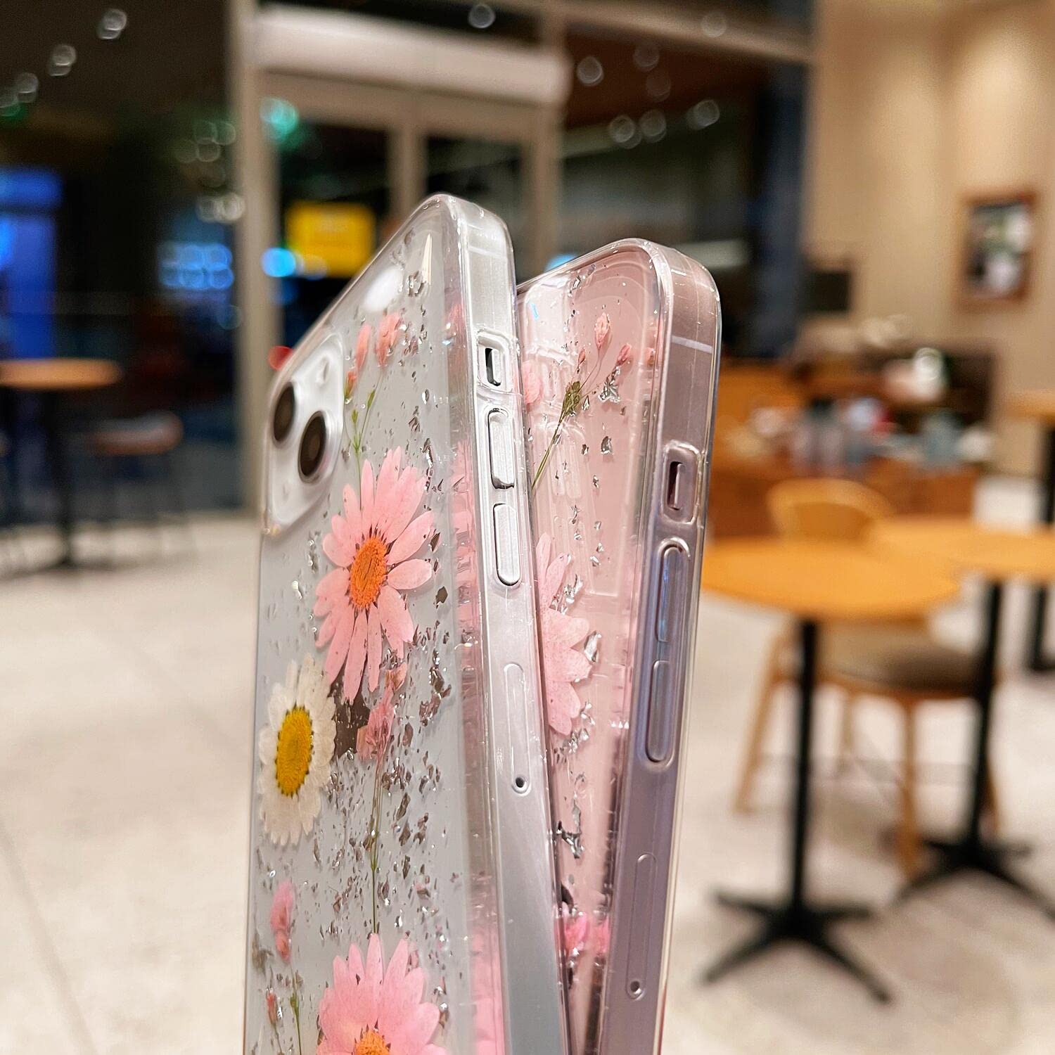 Yirlbey Handyhülle Für IPhone 13 – Niedliches Blumen-Design Mit Glitzer, Stoßfeste Silikonhülle Mit Erhöhtem Rand