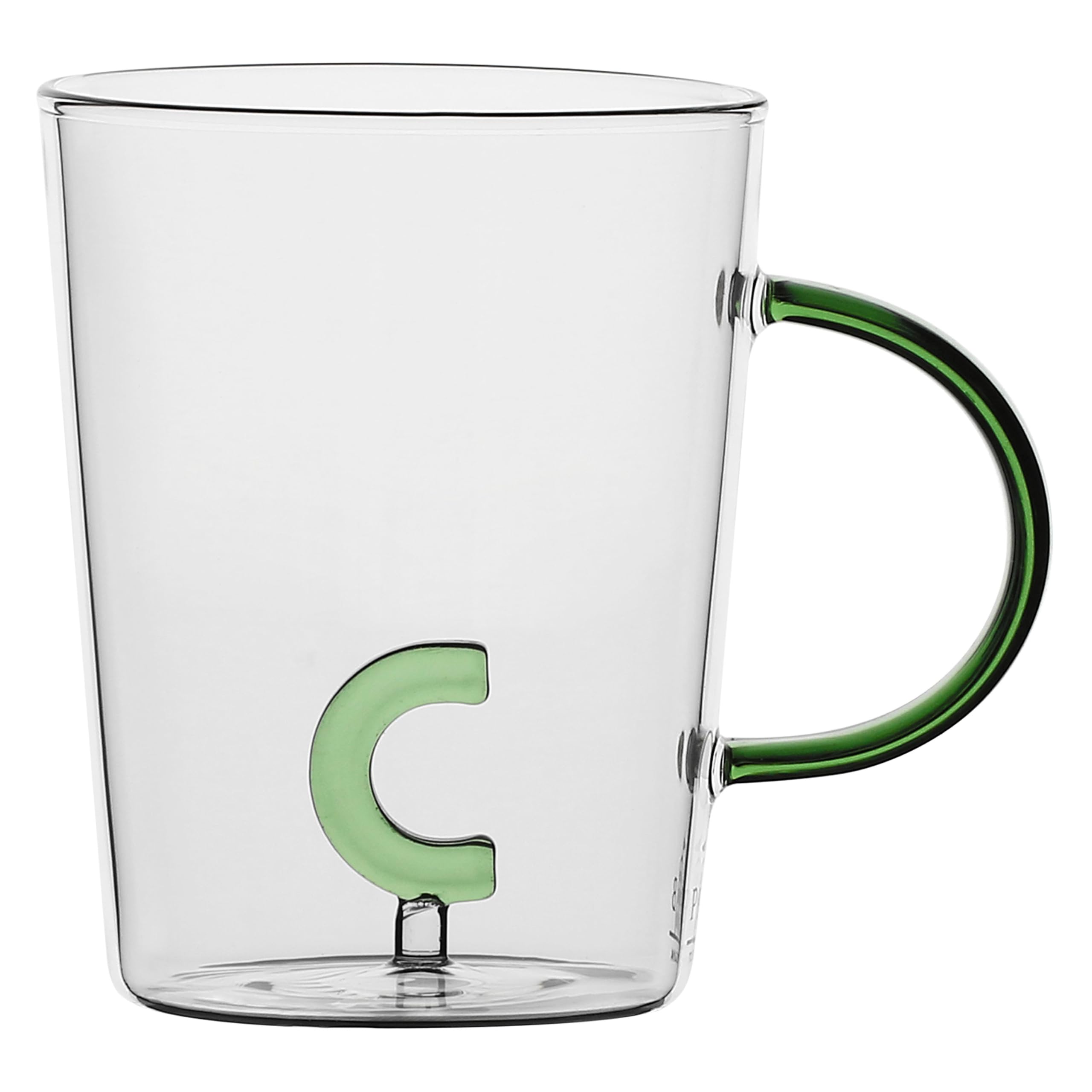 LA PORCELLANA BIANCA - Letter 'C' Borosilicate Glass Mug 400cc Allalettera Collection
