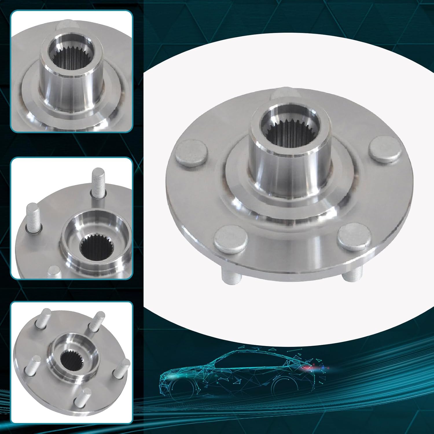 IRONTEK Front Wheel Hub 4350228090 Compatible for Toyota 2004-2017 Camry/2001-2007 Highlander/2004-2008 Solara, 5 Lugs 1 PCS