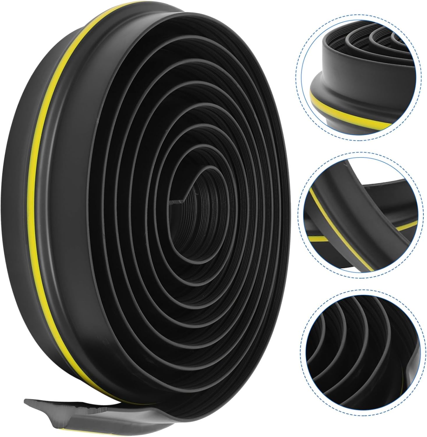 Gatuida Heavy-Duty Bottom Garage Door Seal Strip Elastic Rubber Weatherproof Barrier for Uneven Floors Garage Seal for Moisture and Air Protection