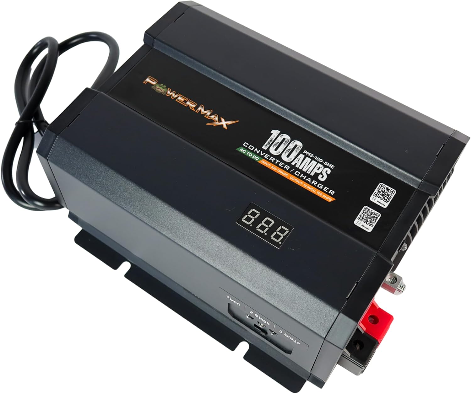 PowerMax RV Power Converter SME Series | AC to DC Power Converter | Built-in 3-2-1 Stage Smart Charger | Lithium Compatible | 110Vac to 12Vdc | 13V to 16.5V | PM3 55 SME (100 Amp)