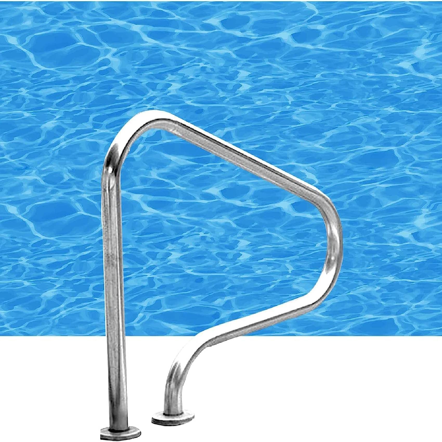 Pasamanos de piscina, pasamanos de seguridad de acero inoxidable 304 con base de montaje rápido, ideal para piscinas de jardín y patio, pasamanos de escalera de spa de fácil instalación