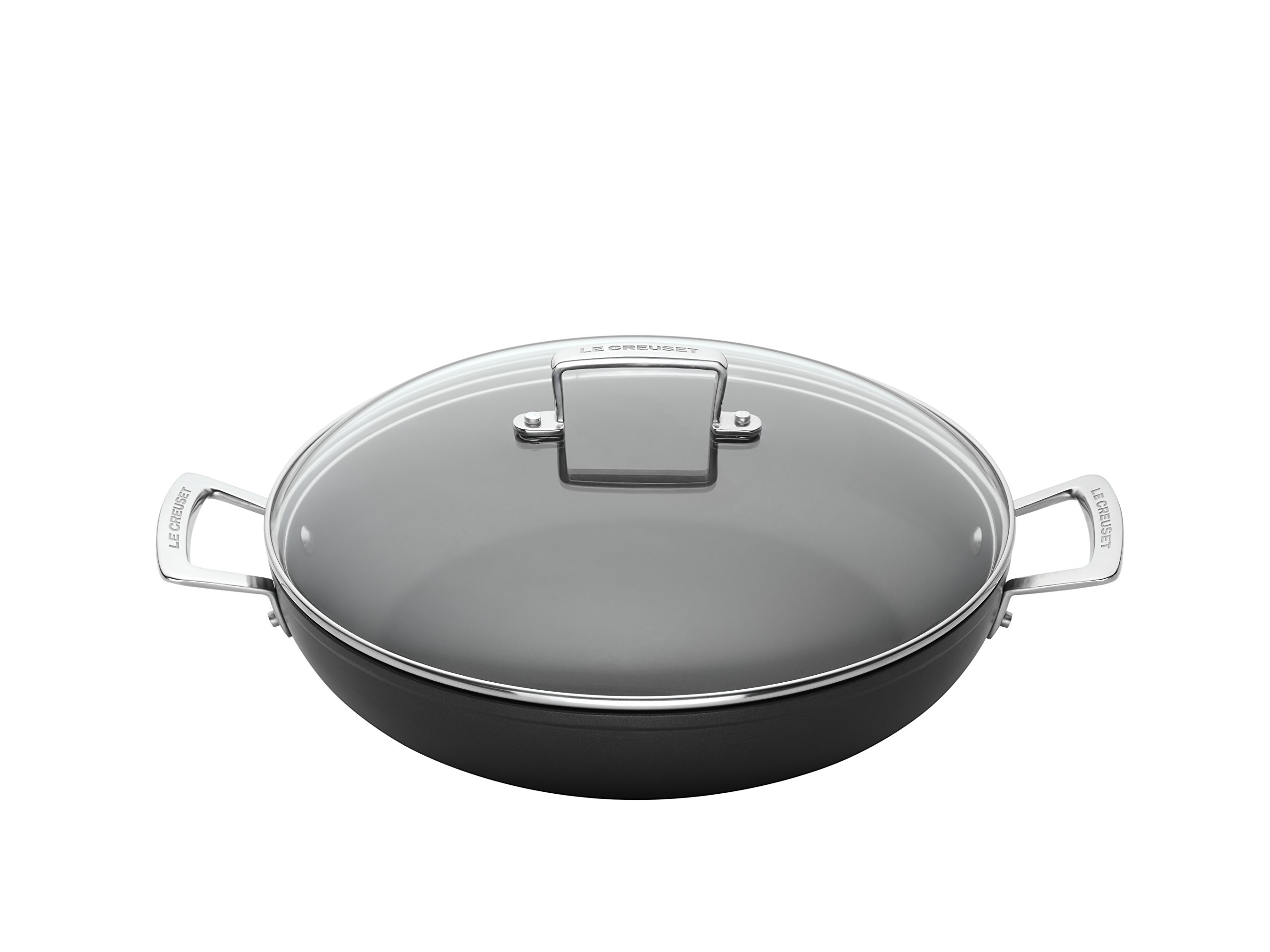 Le Creuset Sauteuse Provençale Anti-Adhérente en Aluminium Forgé avec Couvercle, 30 cm, Anthracite/Argenté,51107300010502
