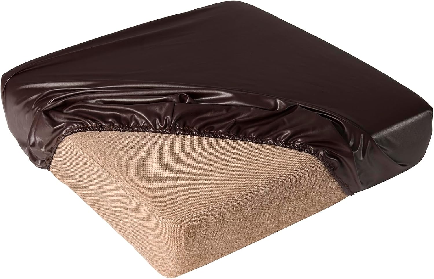 vctops 100% Waterproof Pu Leather Couch Cushion Covers Luxury Stretch Sofa Cushion Furniture Protector Wipeable Seat Sofa Slipcover Sofa Cover for Pets with Elastic Bottom (Wine Red,Chair)