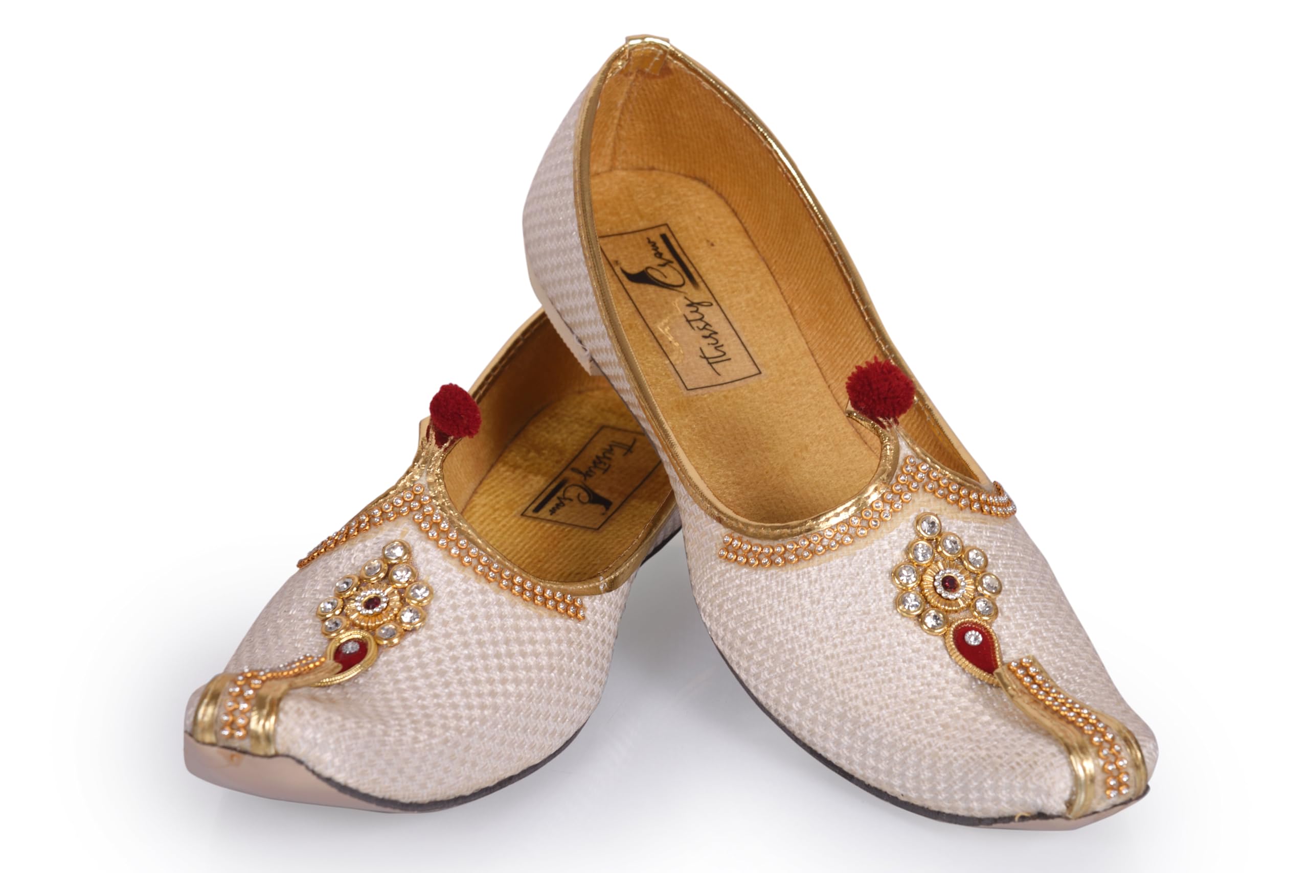 Handcrafted Indian Mens Sherwani Jutti Traditional Ethnic Wedding Indian Jutti with Pearls and Embroidery,-image-42