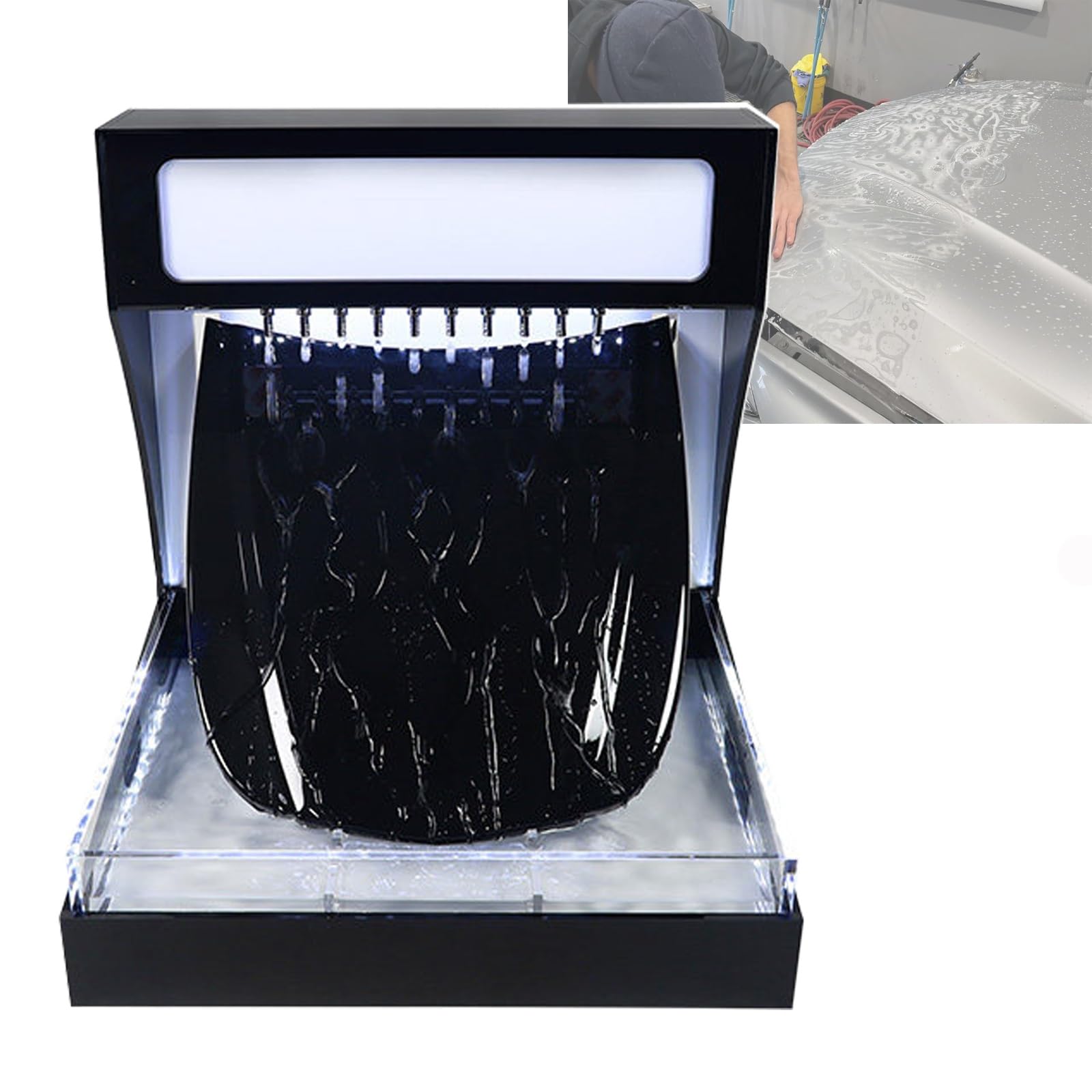 XCSCUK Hydrophobic Testing Machine, Water Repellent Tester for Car Paint Films PPF Ceramic Coating, with LED Light/Adjustable Flow (White A)