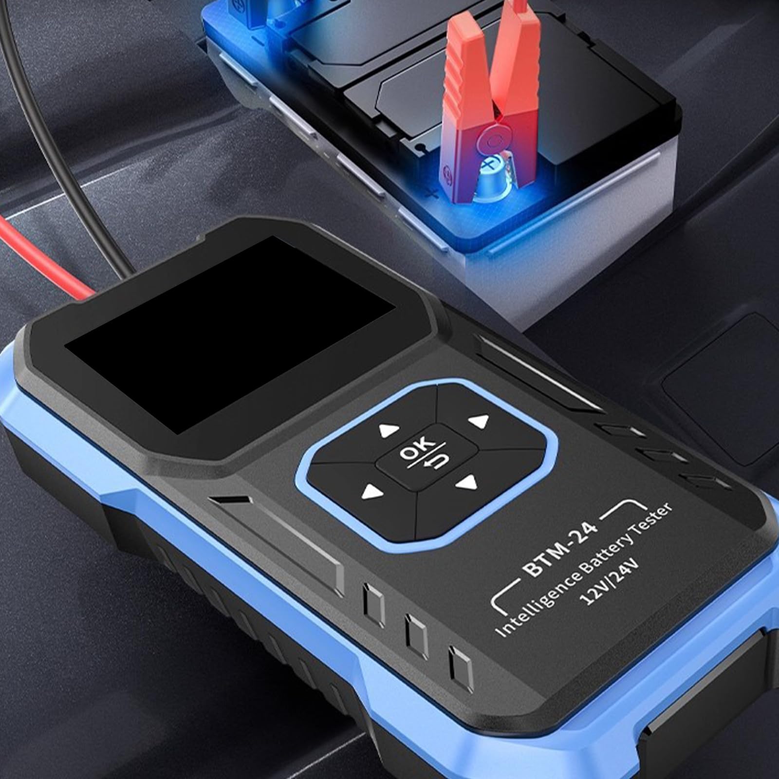 Testeur de charge de batterie automobile multiple avec affichage de 6,1 cm en temps réel pour voiture, camion, moto, outil d'analyse de batterie automobile