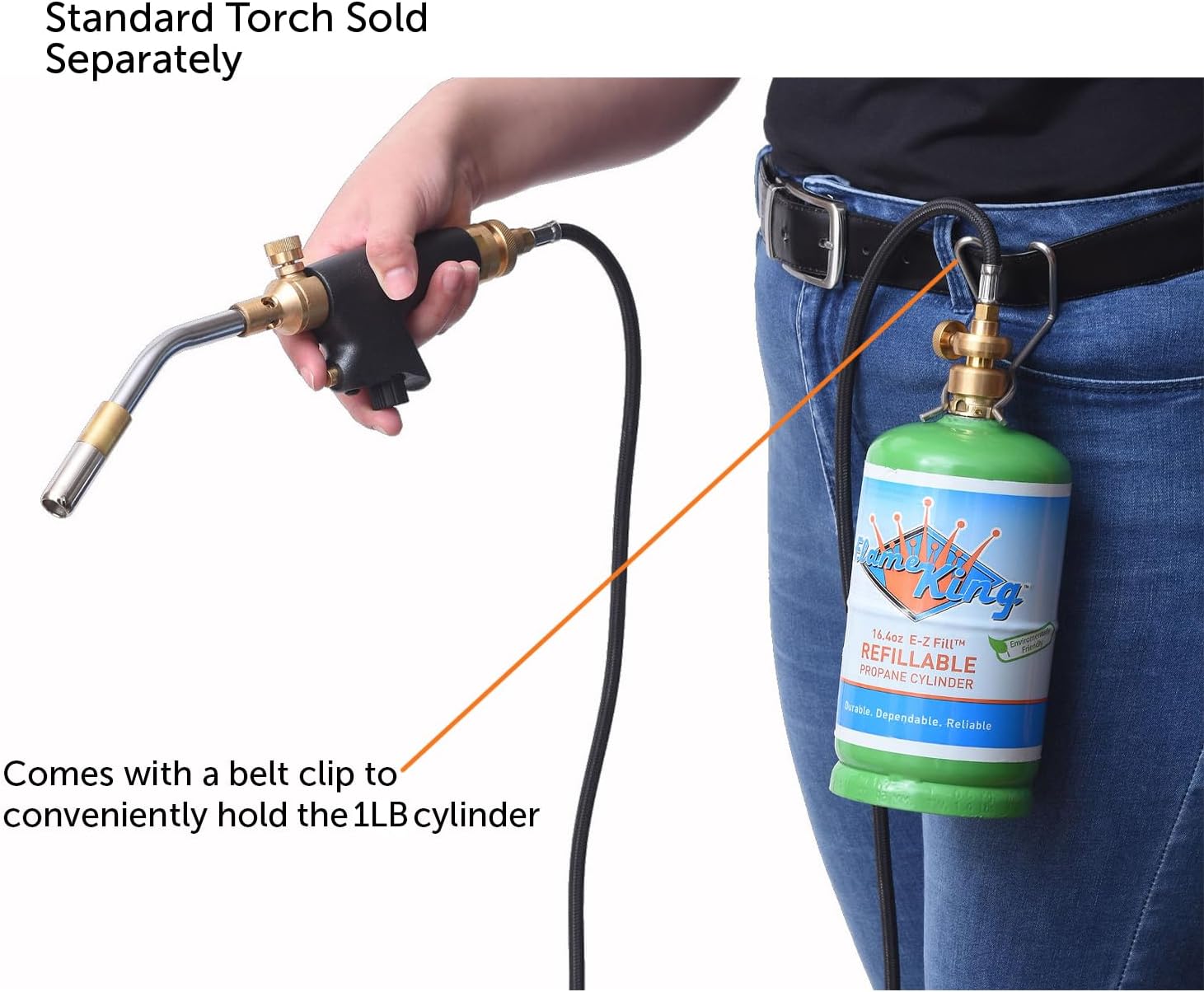 Flame King YSNMT48 Flexible 5-FT Extension Hose for 1Lb Propane Tank Cylinders