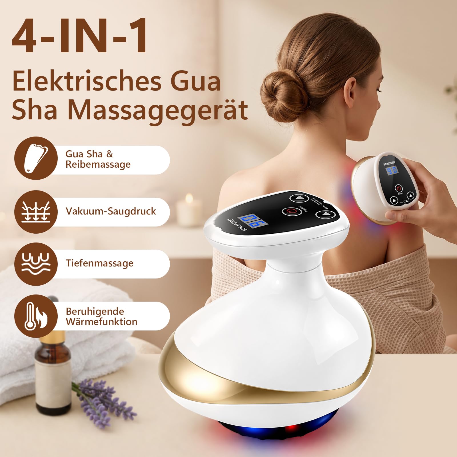 Celluviaa Gerät – Cellulite Massager & Massagegerät,4-in-1Massagegerät mit Gua Sha elektrisch,Cellulite Massagegerät zur Hautstraffung und Durchblutung, Anti-Cellulite Massage für den gesamten Körper